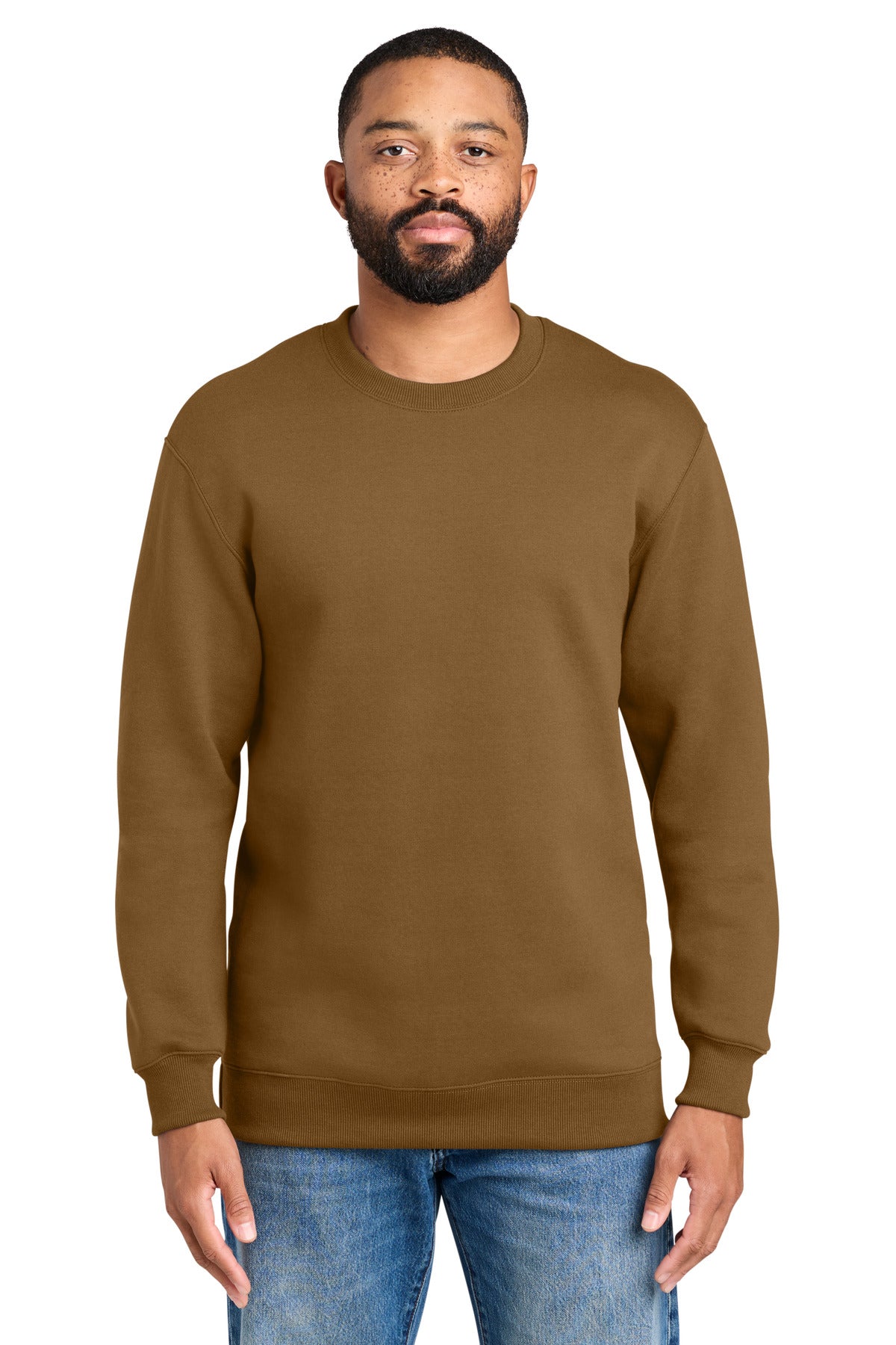 Custom Embroidery or DTF Print - Port & Co ® Foundation Fleece Pullover Crewneck Sweatshirt PC107