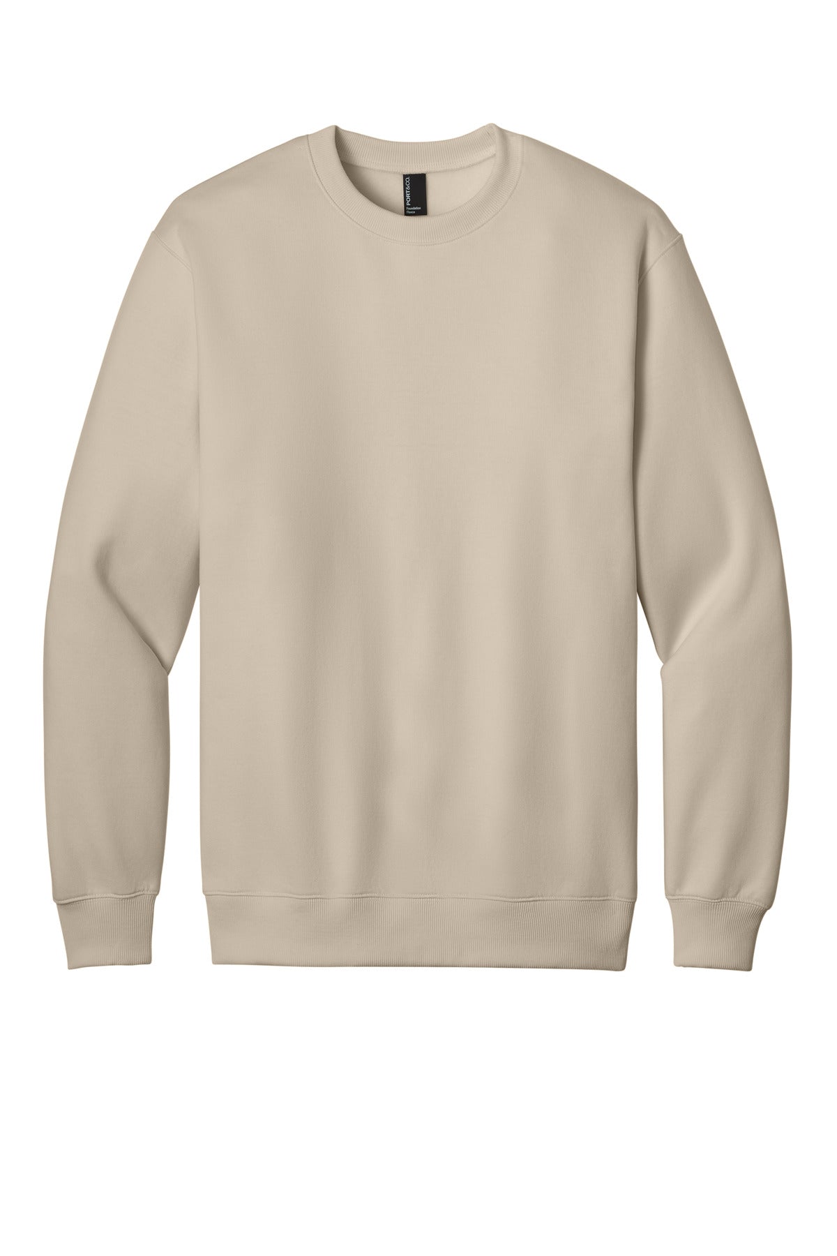 Custom Embroidery or DTF Print - Port & Co ™ Foundation Fleece Pullover Crewneck Sweatshirt PC107