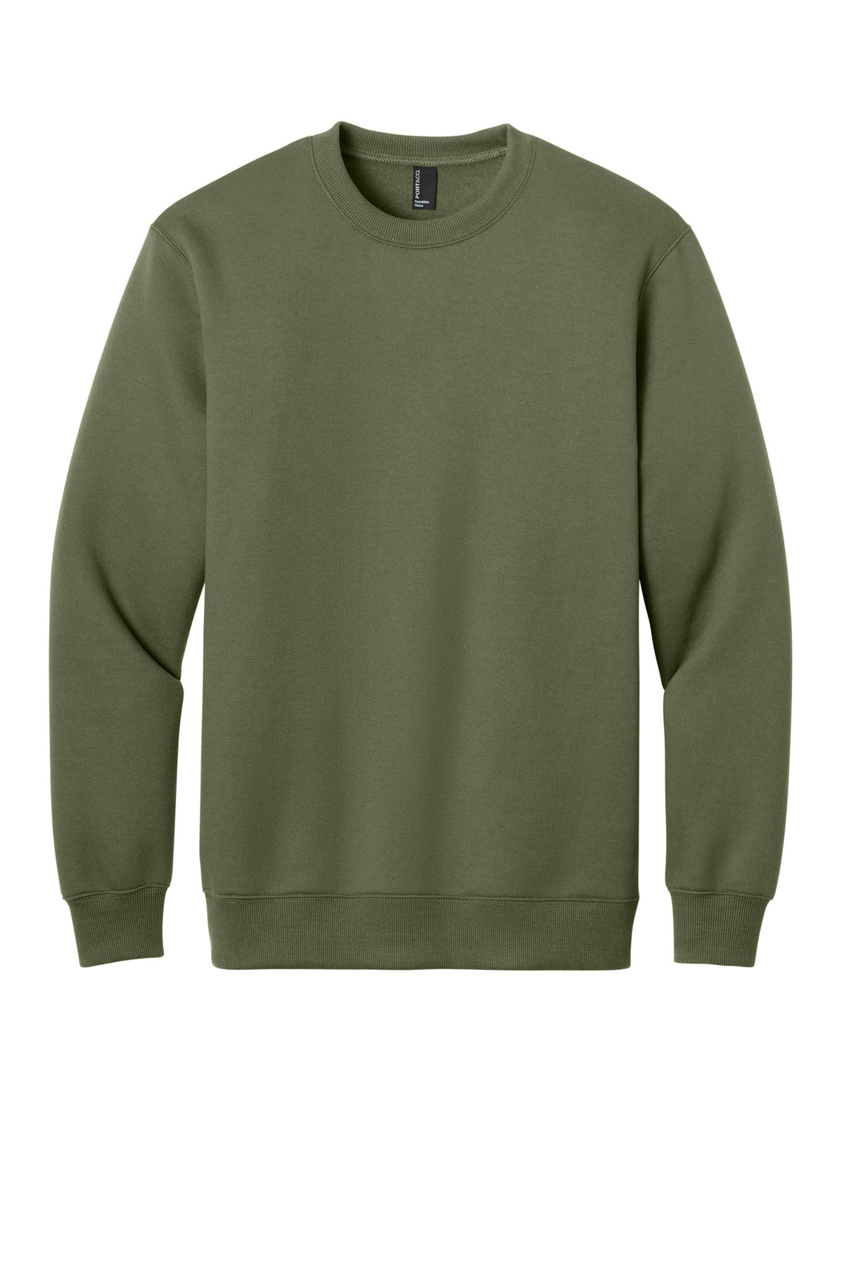 Custom Embroidery or DTF Print - Port & Co ™ Foundation Fleece Pullover Crewneck Sweatshirt PC107