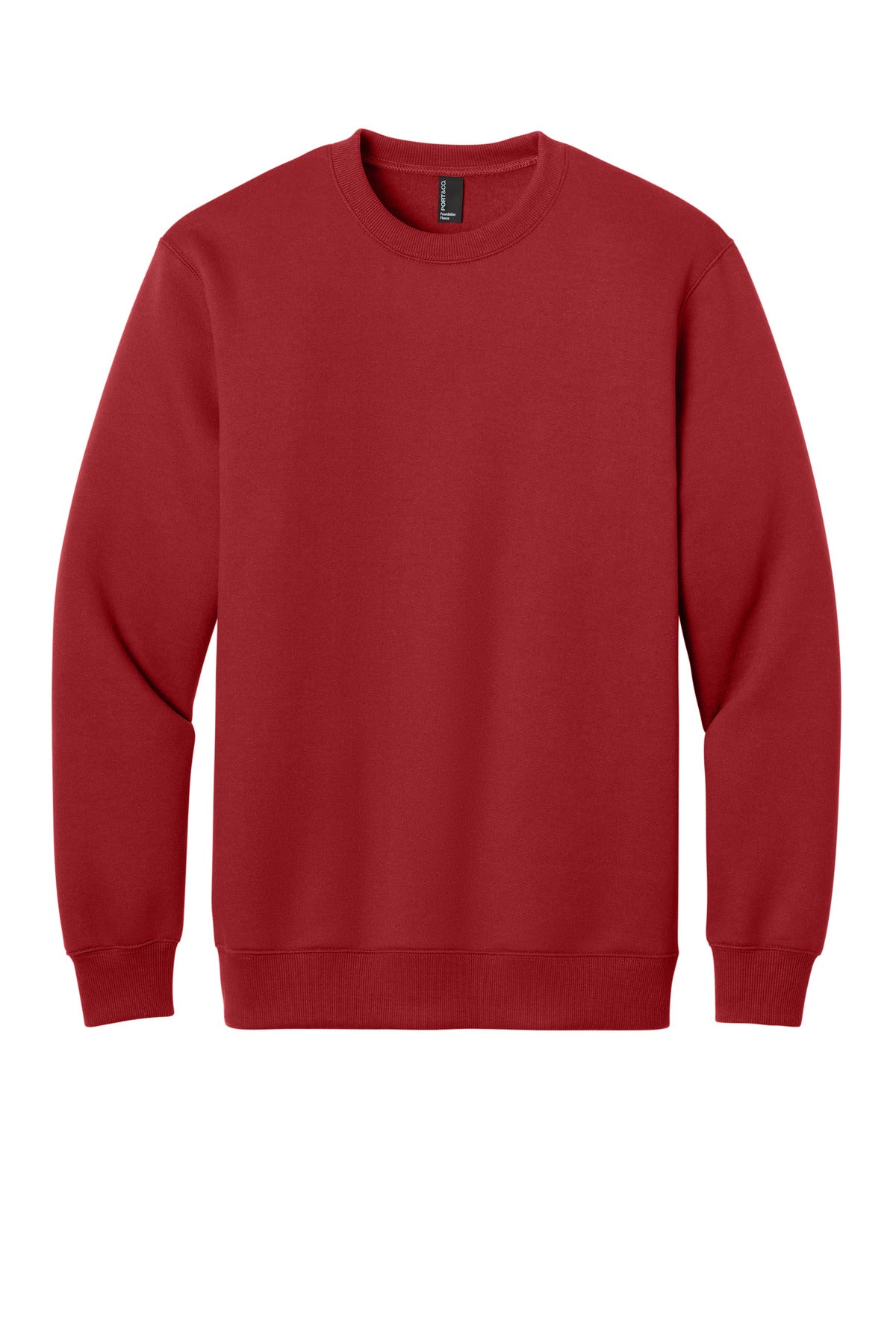 Custom Embroidery or DTF Print - Port & Co ™ Foundation Fleece Pullover Crewneck Sweatshirt PC107