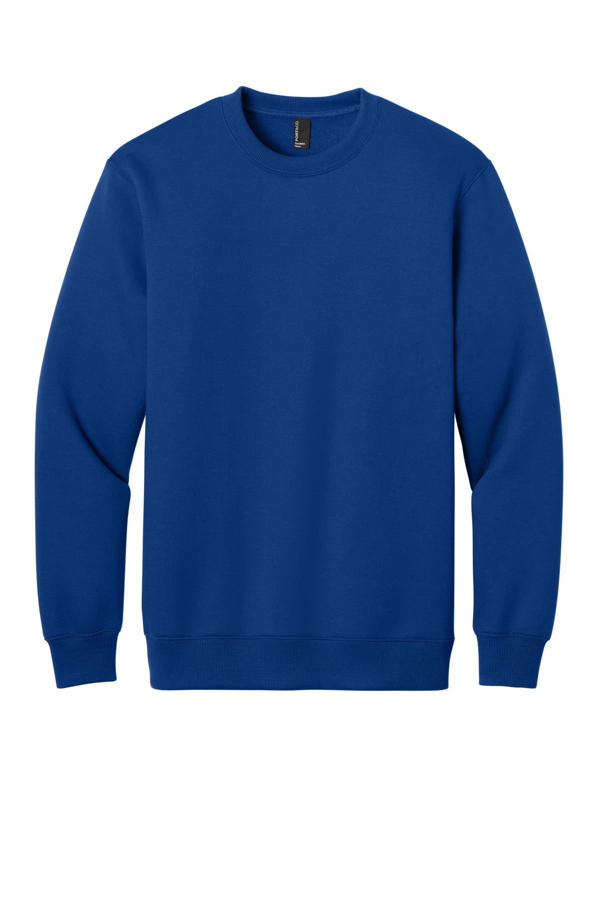 Custom Embroidery or DTF Print - Port & Co ™ Foundation Fleece Pullover Crewneck Sweatshirt PC107