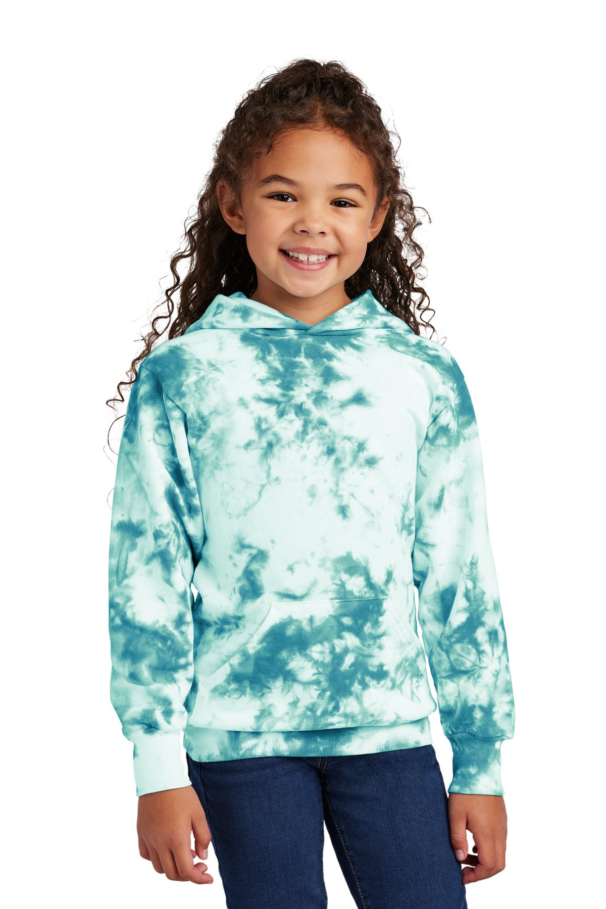 Custom Embroidered or DTF Print on Port & Co ™ Youth Crystal Tie-Dye Pullover Hoodie PC144Y