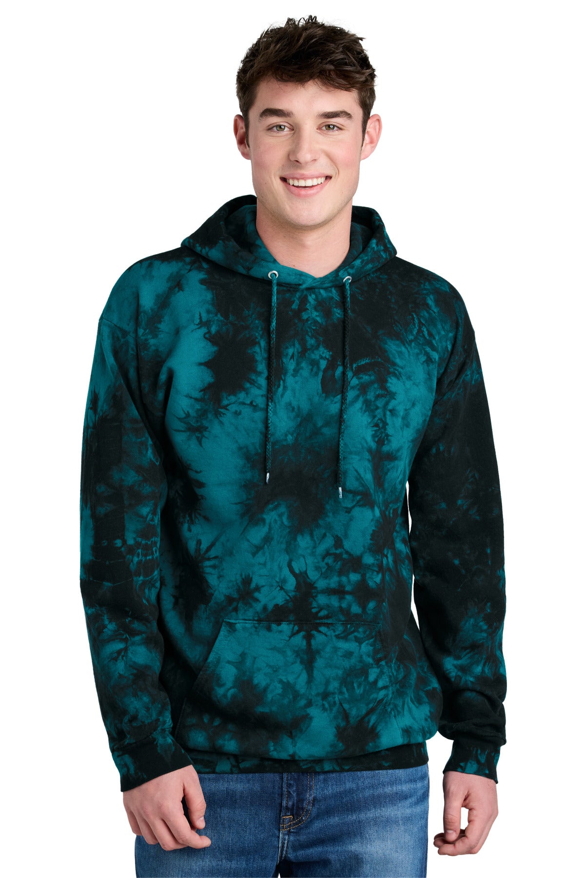 Custom Embroidery or DTF Print - Port & Co ® Crystal Tie-Dye Pullover Hoodie PC144