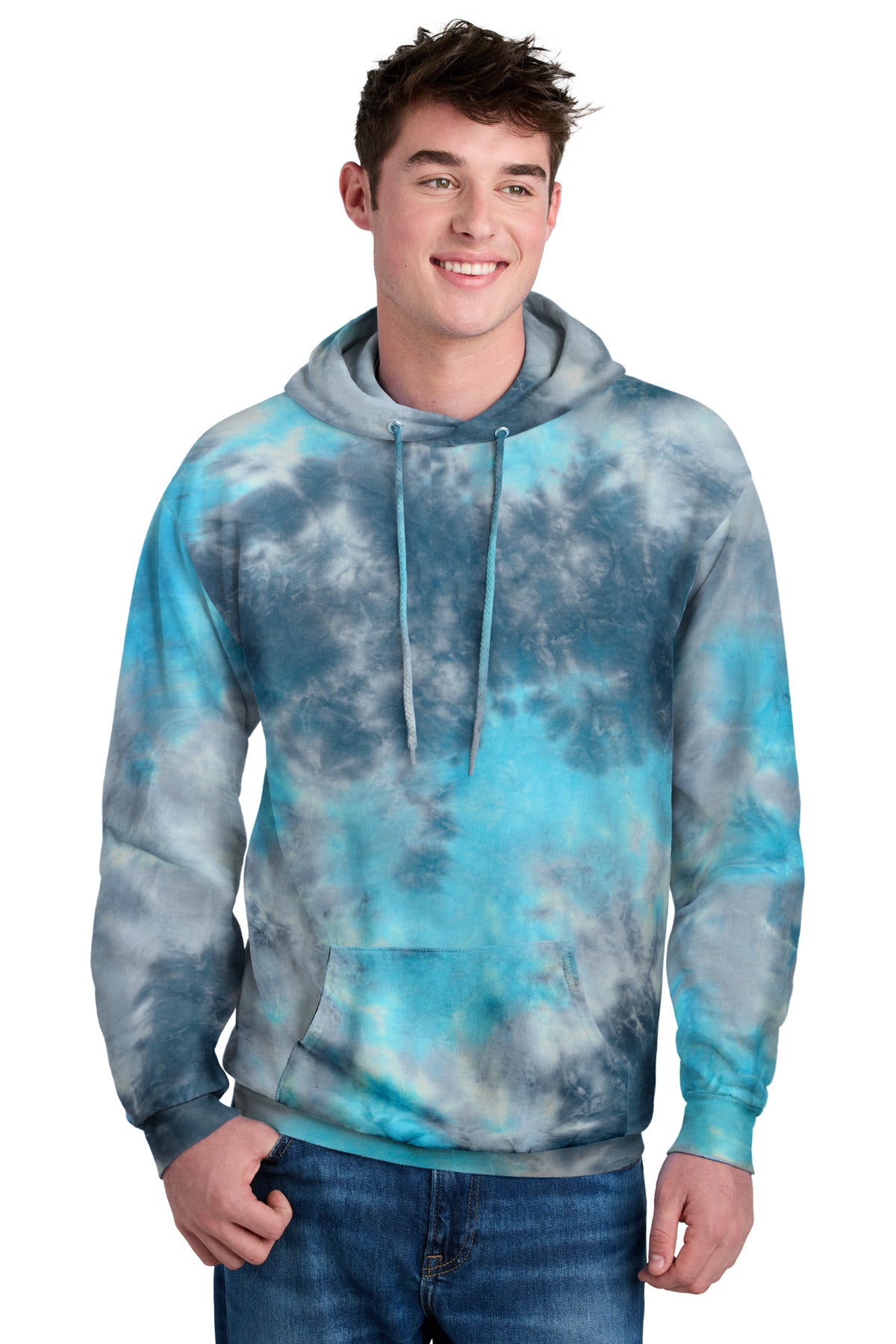 Custom Embroidery or DTF Print - Port & Co ® Crystal Tie-Dye Pullover Hoodie PC144