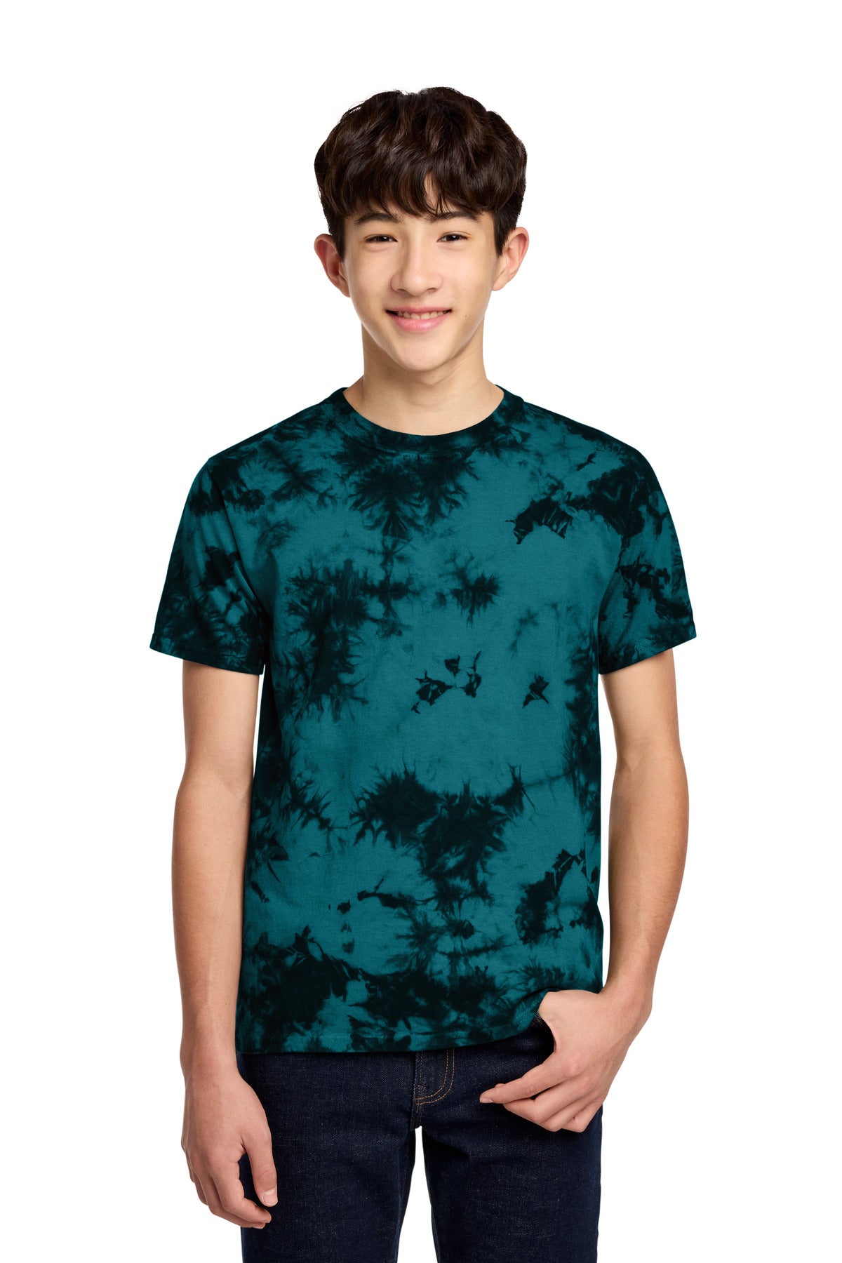 Custom Embroidery or DTF Print - Port & Co ® Youth Crystal Tie-Dye Tee PC145Y