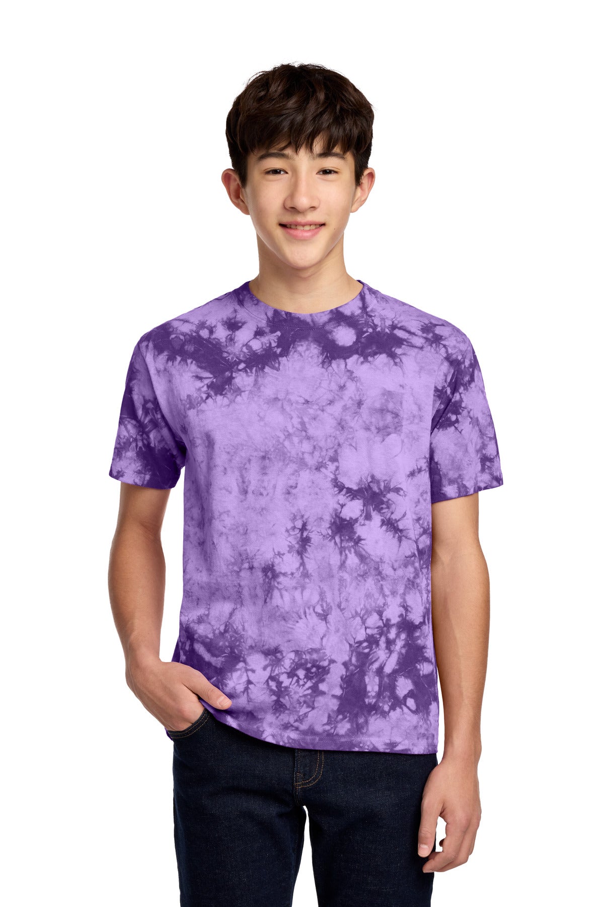 Custom Embroidery or DTF Print - Port & Co ® Youth Crystal Tie-Dye Tee PC145Y