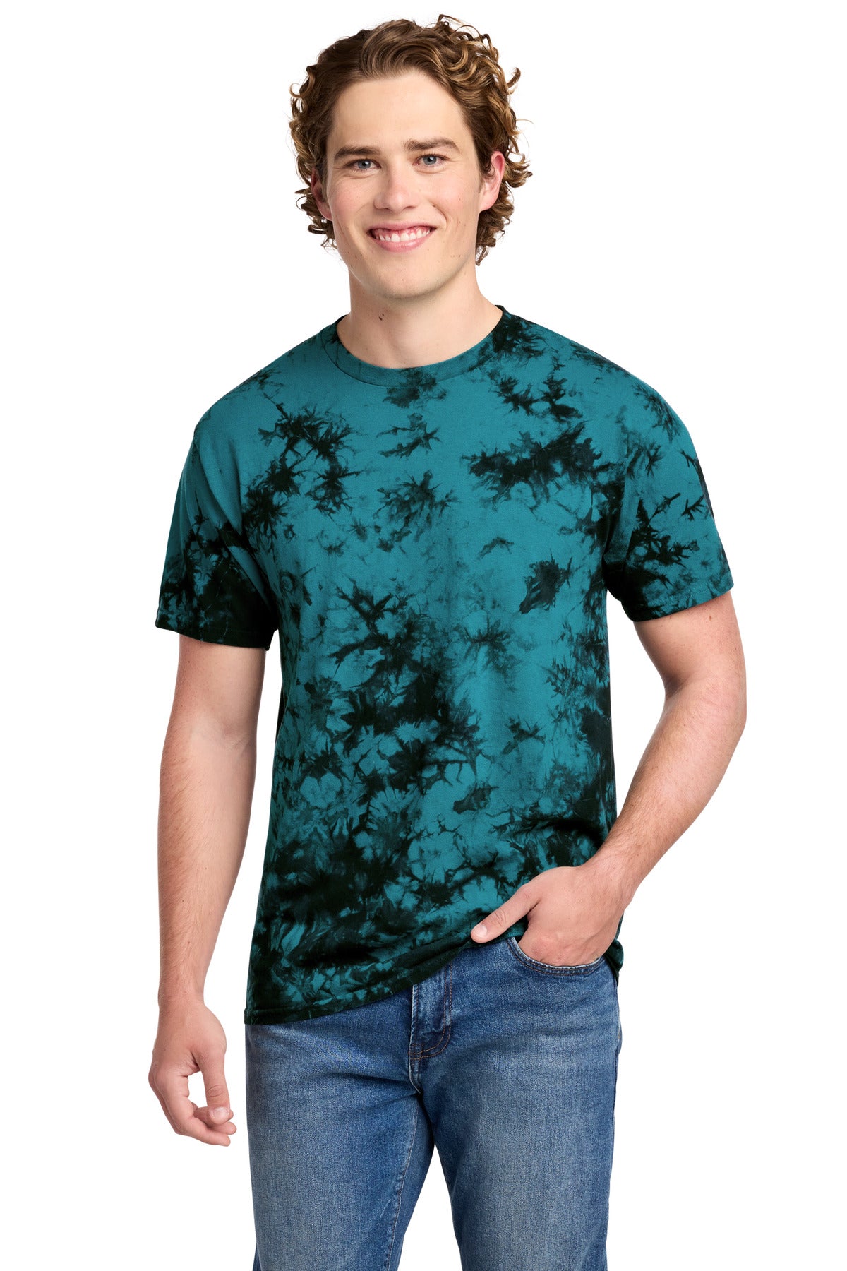 Custom Embroidery or DTF Print - Port & Co ® Crystal Tie-Dye Tee PC145