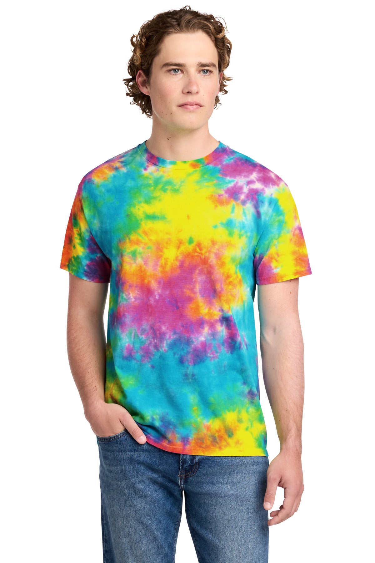 Custom Embroidery or DTF Print - Port & Co ® Crystal Tie-Dye Tee PC145