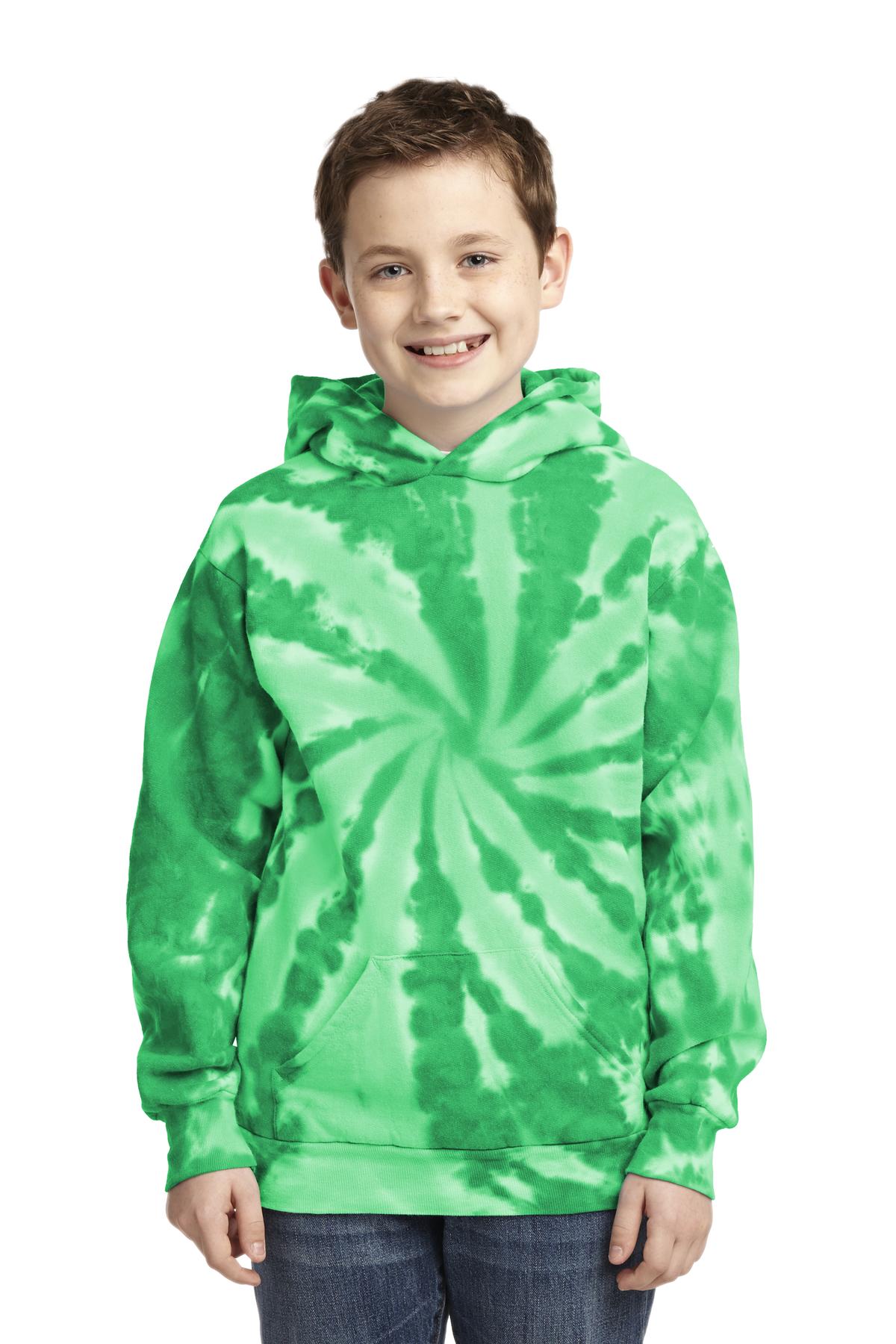 Custom Embroidered or DTF Print on Port & Co ™ Youth Tie-Dye Pullover Hooded Sweatshirt. PC146Y