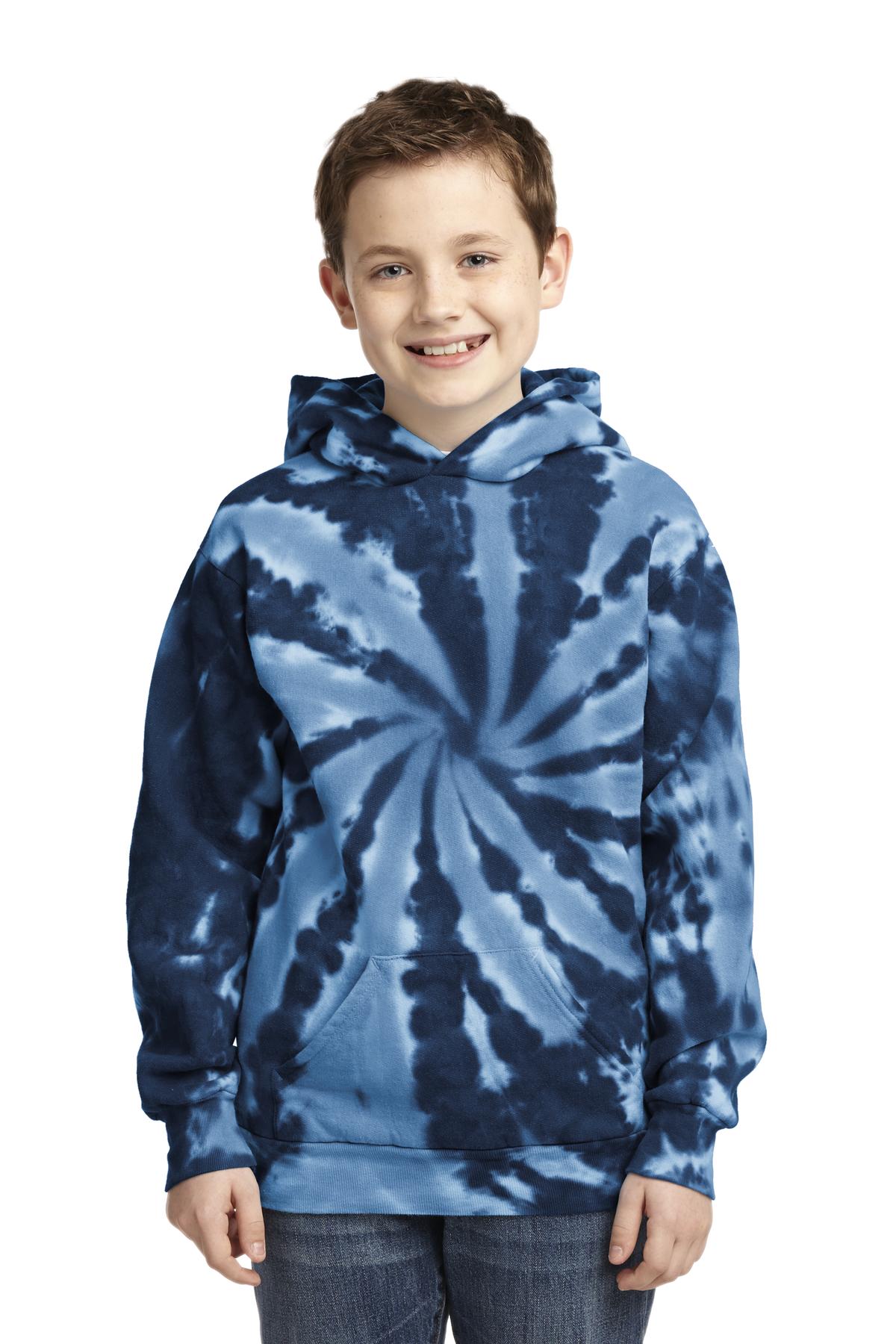 Custom Embroidered - Port & Company® Youth Tie-Dye Pullover Hooded Sweatshirt. PC146Y
