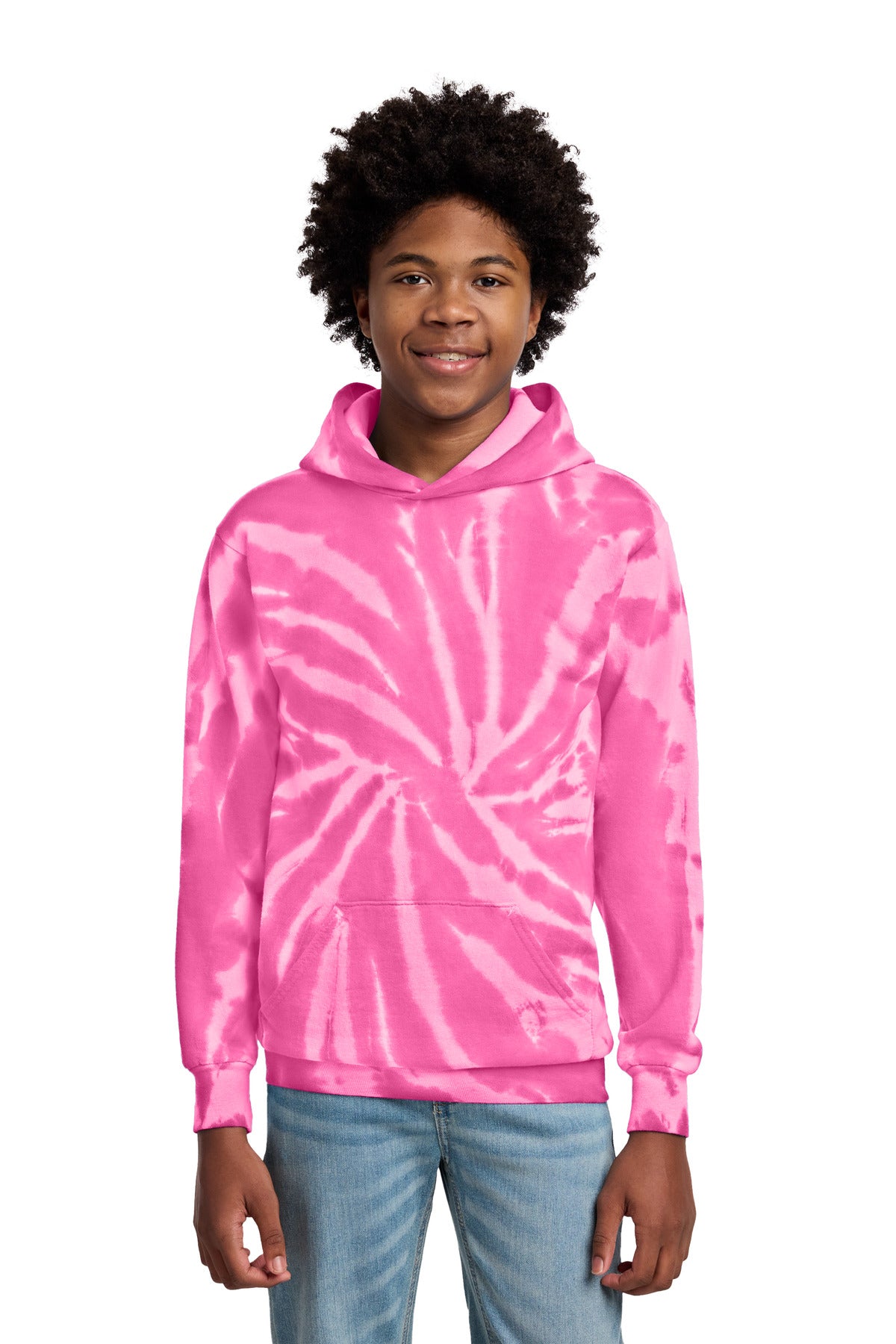 Custom Embroidery or DTF Print - Port & Co ® Youth Tie-Dye Pullover Hooded Sweatshirt. PC146Y