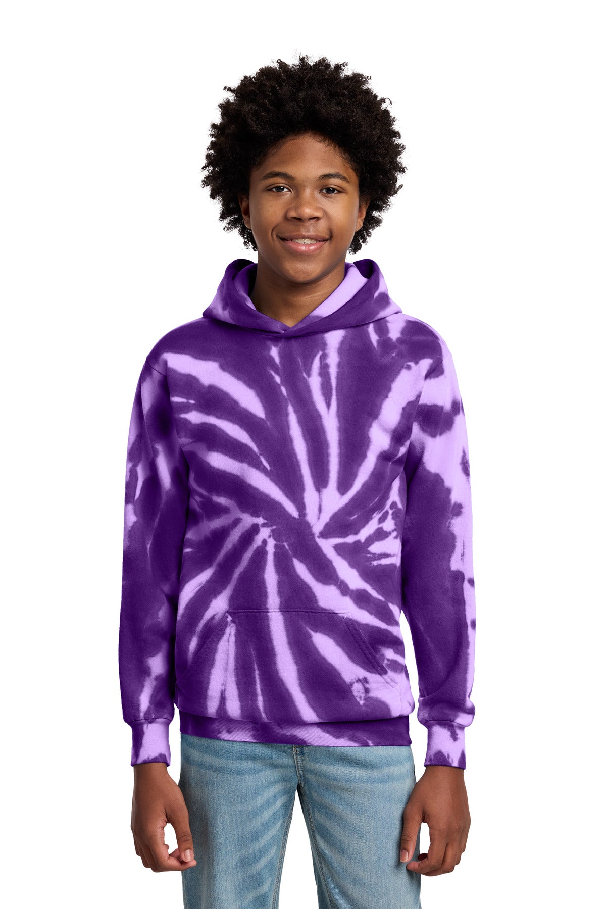 Custom Embroidery or DTF Print - Port & Co ® Youth Tie-Dye Pullover Hooded Sweatshirt. PC146Y