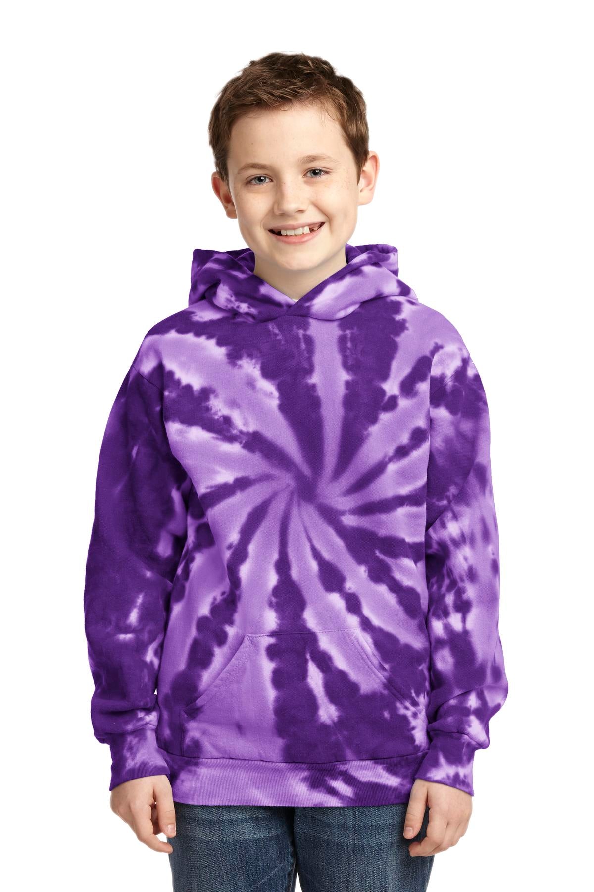 Custom Embroidered - Port & Company® Youth Tie-Dye Pullover Hooded Sweatshirt. PC146Y