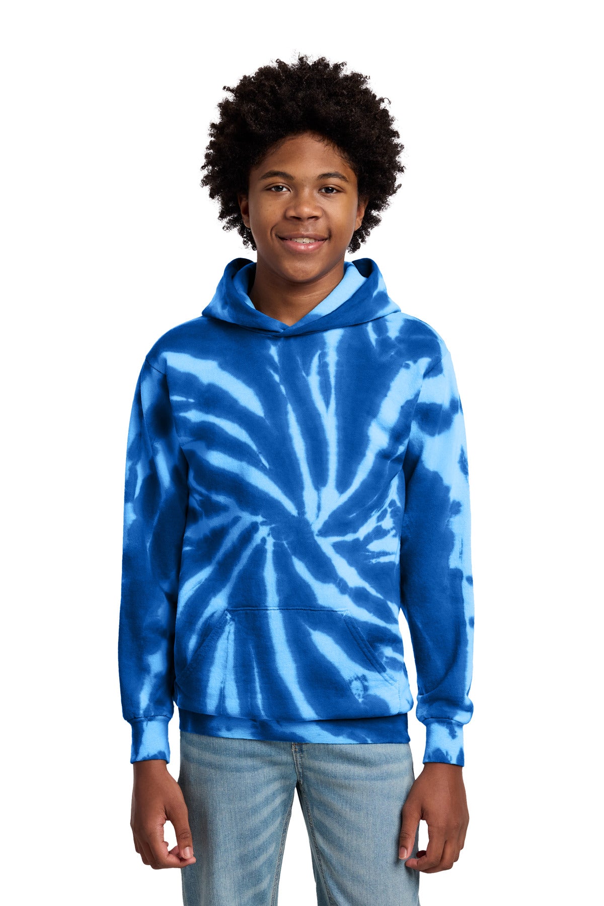 Custom Embroidery or DTF Print - Port & Co ® Youth Tie-Dye Pullover Hooded Sweatshirt. PC146Y
