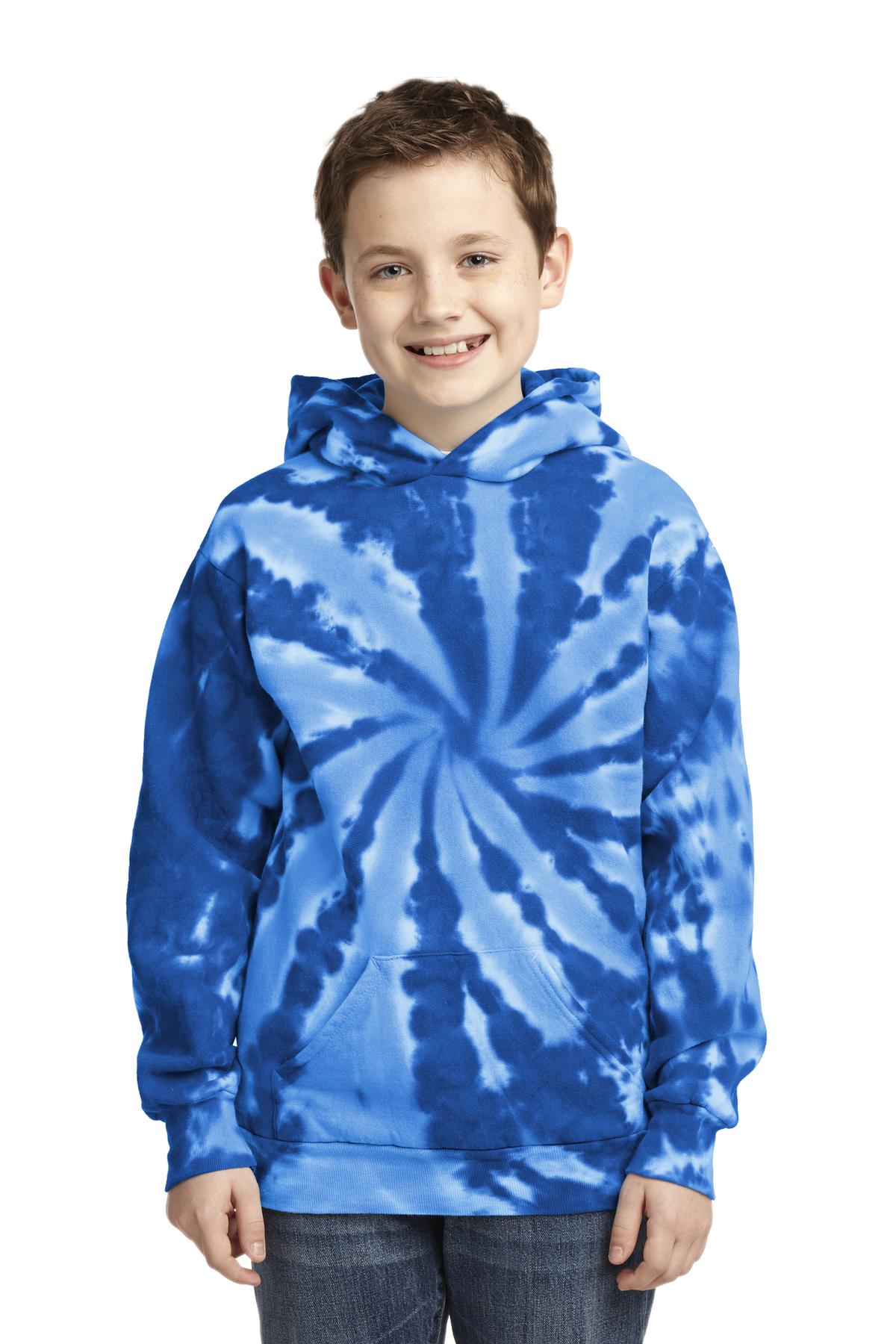 Custom Embroidered - Port & Company® Youth Tie-Dye Pullover Hooded Sweatshirt. PC146Y
