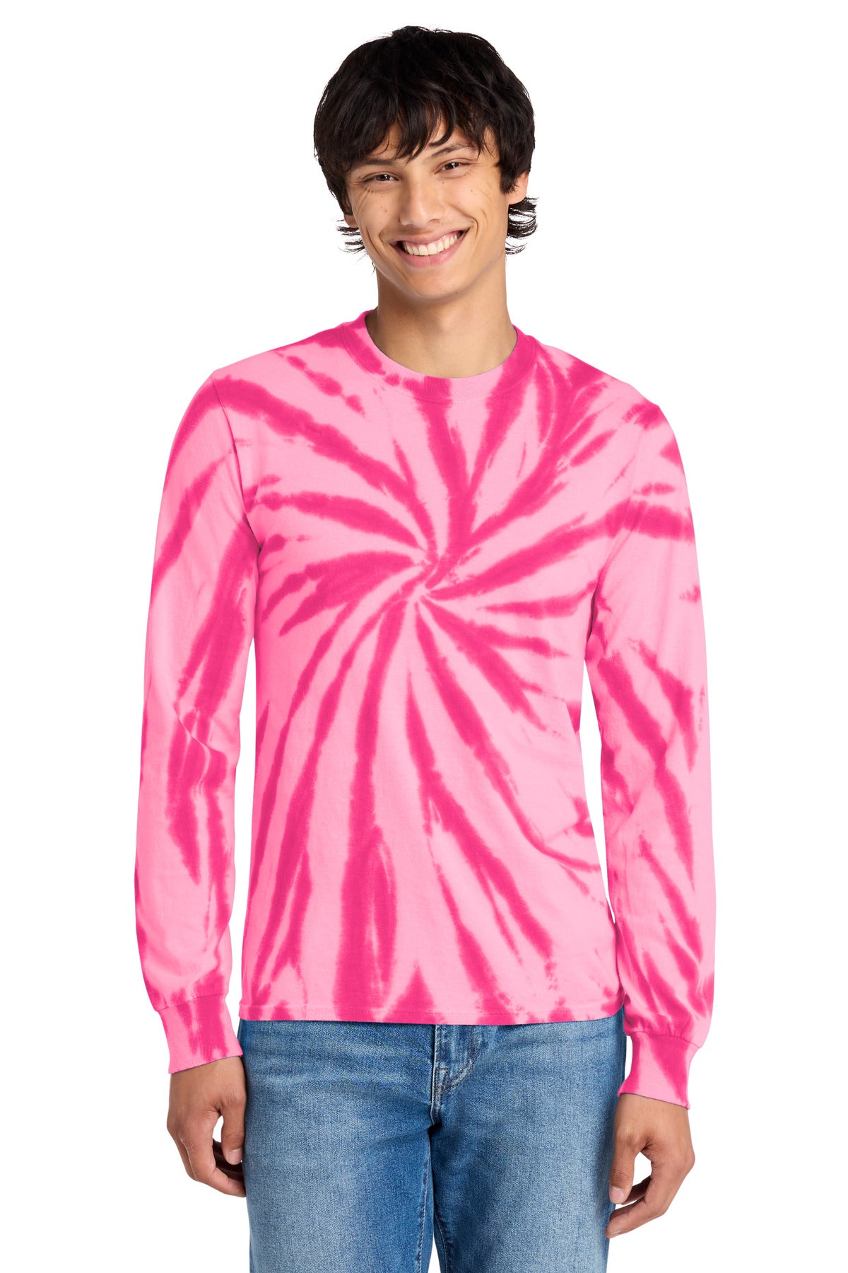 Custom Embroidery or DTF Print - Port & Co ® Tie-Dye Long Sleeve Tee. PC147LS