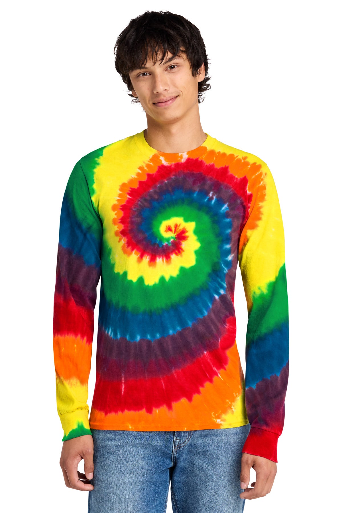 Custom Embroidery or DTF Print - Port & Co ® Tie-Dye Long Sleeve Tee. PC147LS