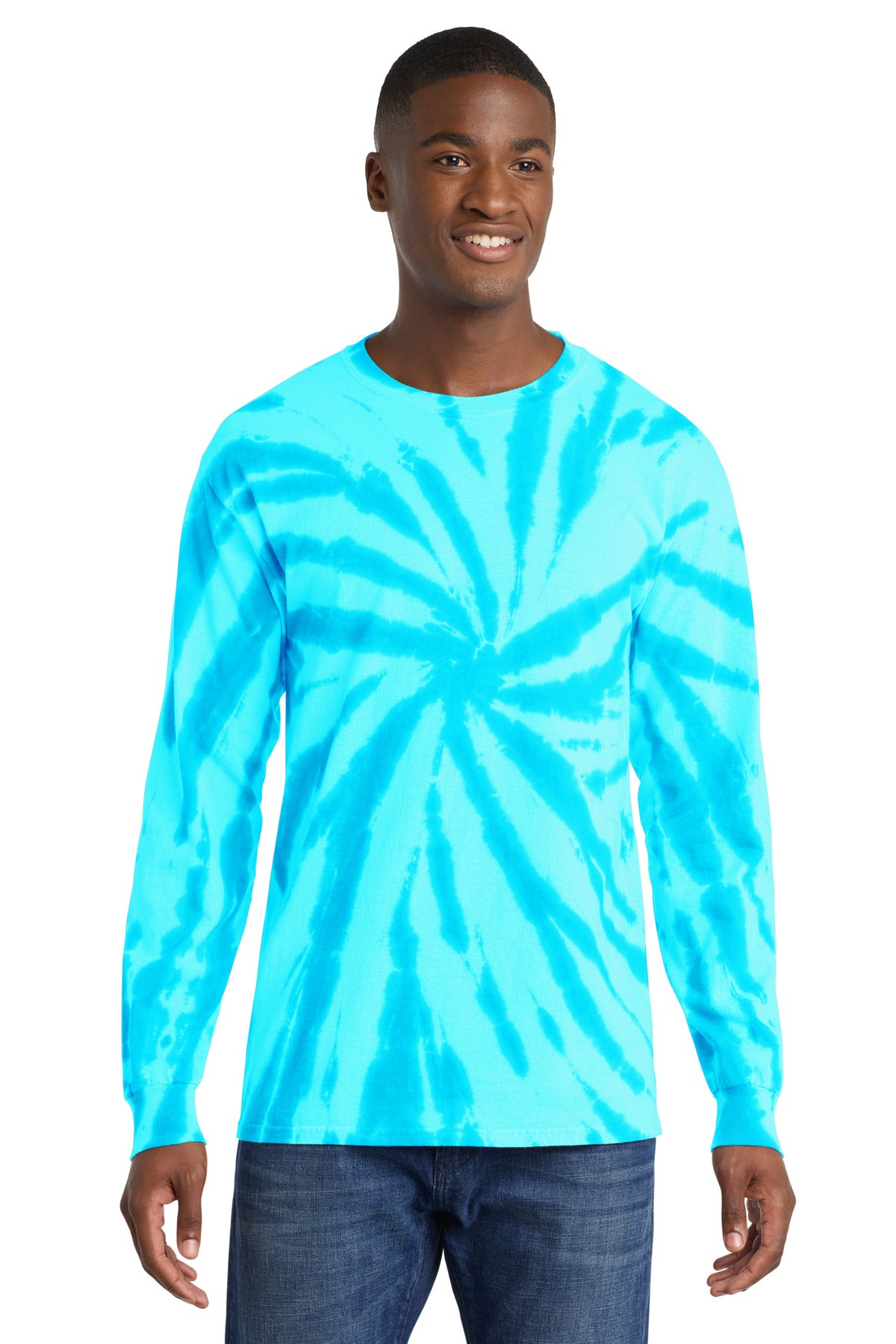 Custom Embroidery or DTF Print - Port & Co ™ Tie-Dye Long Sleeve Tee. PC147LS