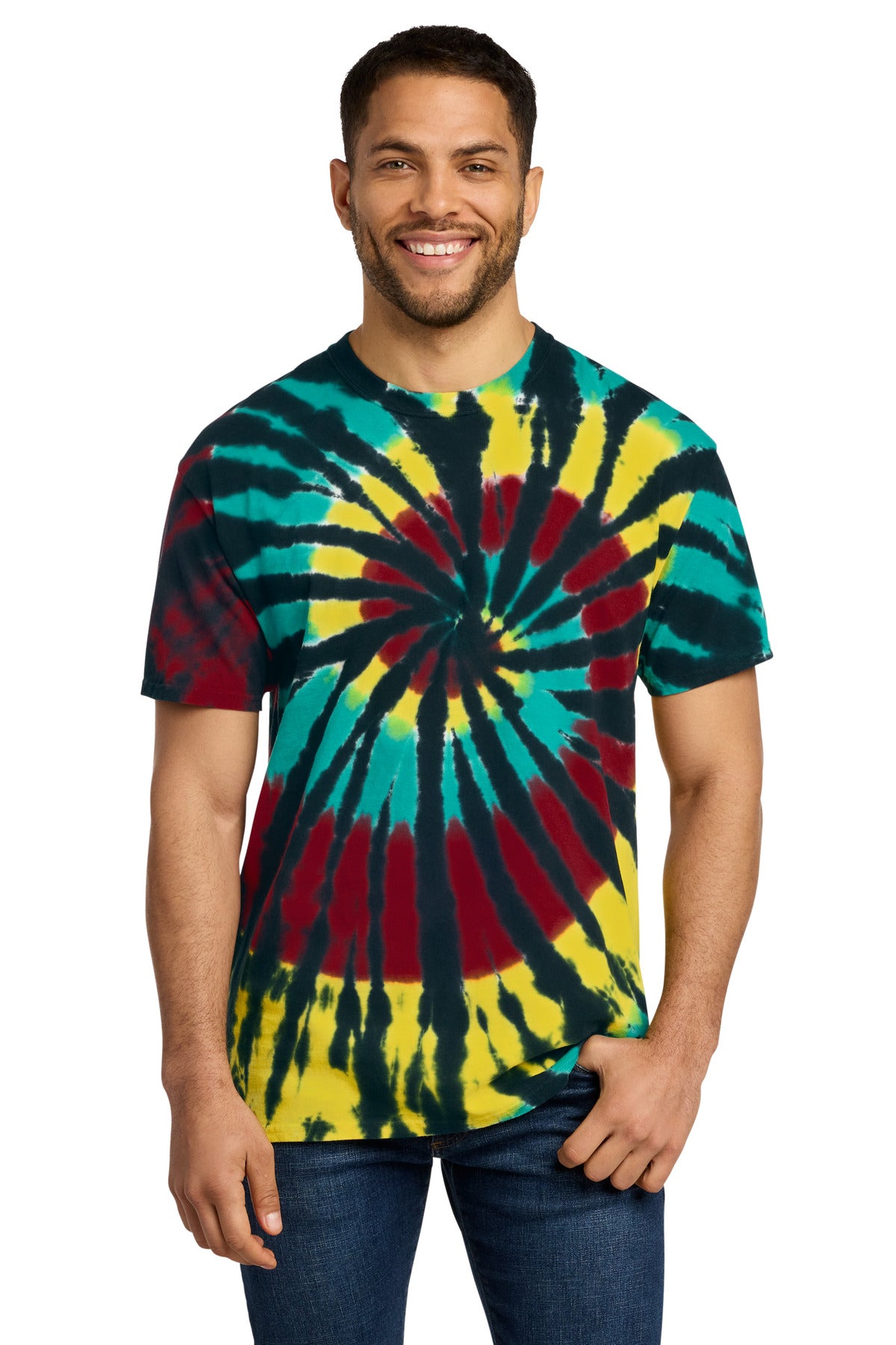 Custom Embroidery or DTF Print - Port & Co ® Tie-Dye Tee. PC147