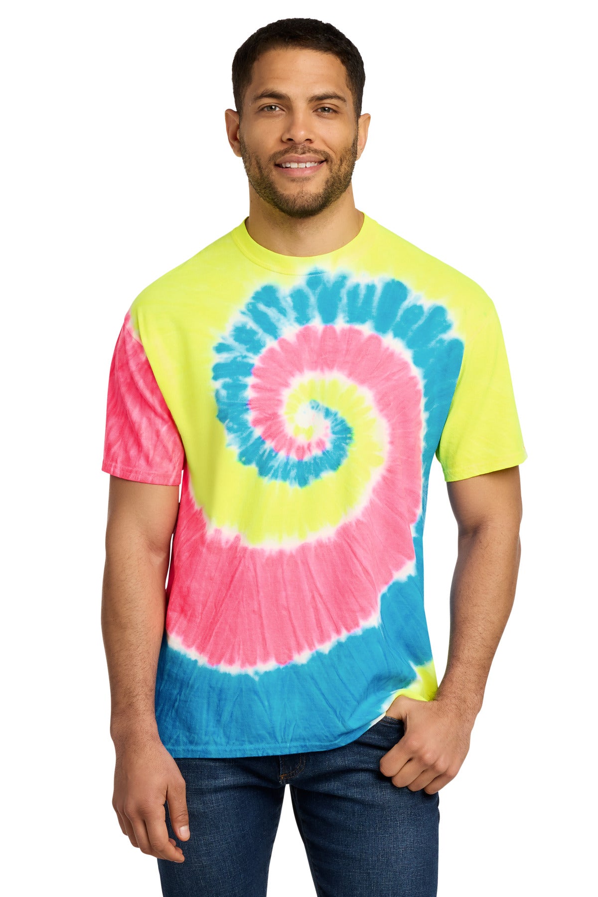 Custom Embroidery or DTF Print - Port & Co ® Tie-Dye Tee. PC147