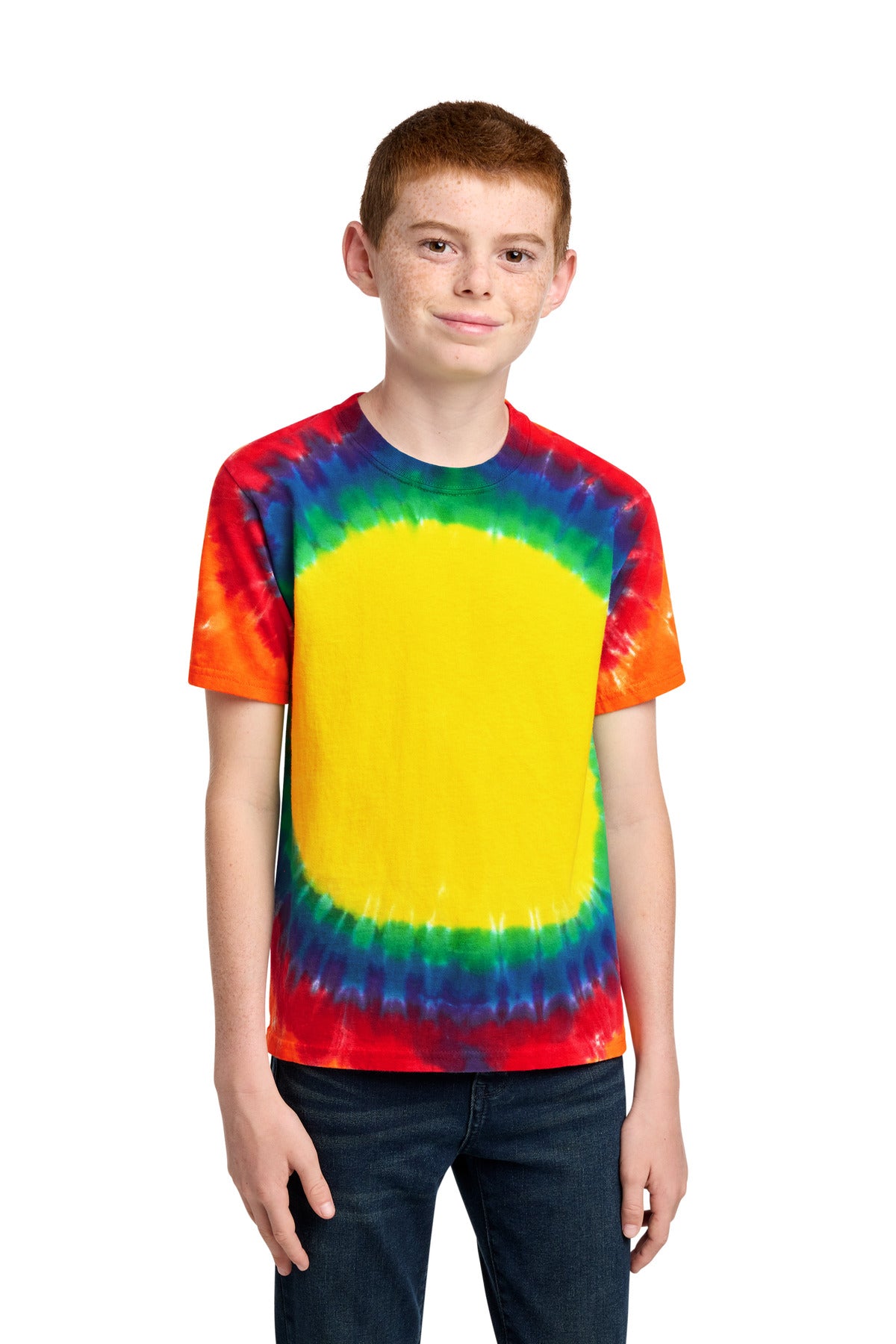 Custom Embroidery or DTF Print - Port & Co ® Youth Window Tie-Dye Tee. PC149Y