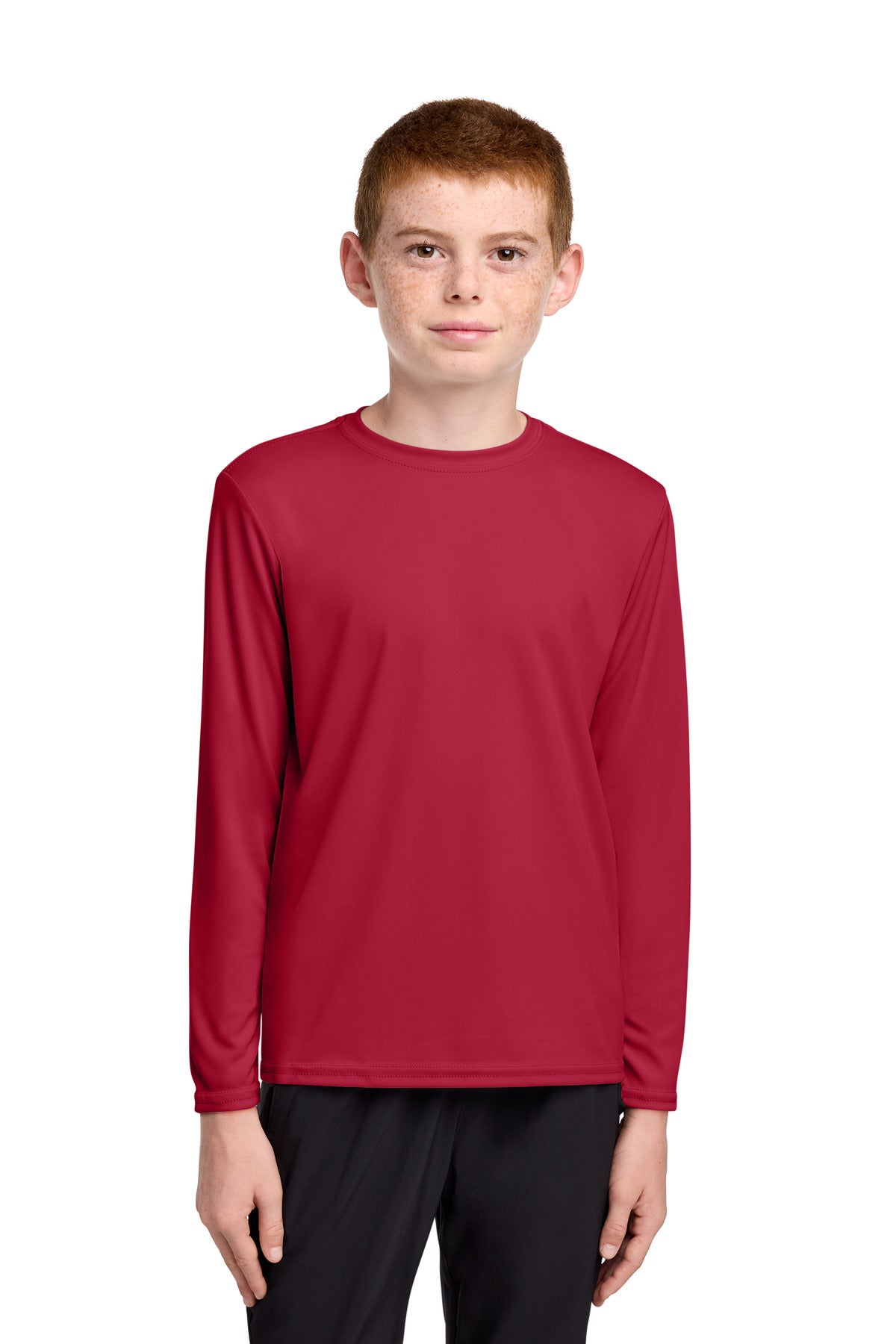 Custom Embroidery or DTF Print - Port & Co ® Youth Long Sleeve Performance Tee PC380YLS