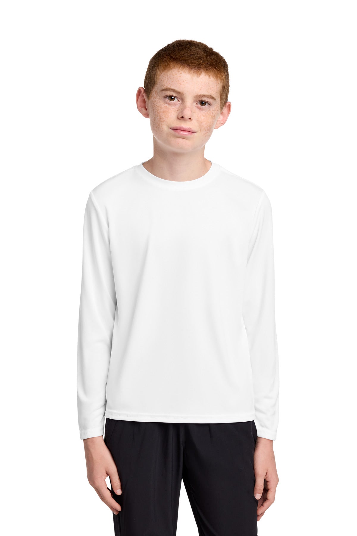 Custom Embroidery or DTF Print - Port & Co ® Youth Long Sleeve Performance Tee PC380YLS