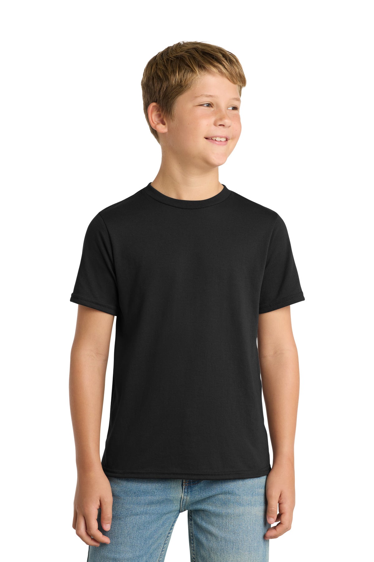 Custom Embroidery or DTF Print - Port & Co ® Youth Performance Blend Tee. PC381Y