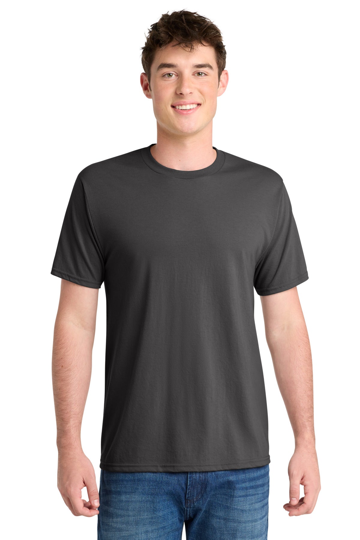Custom Embroidery or DTF Print - Port & Co ® Performance Blend Tee. PC381