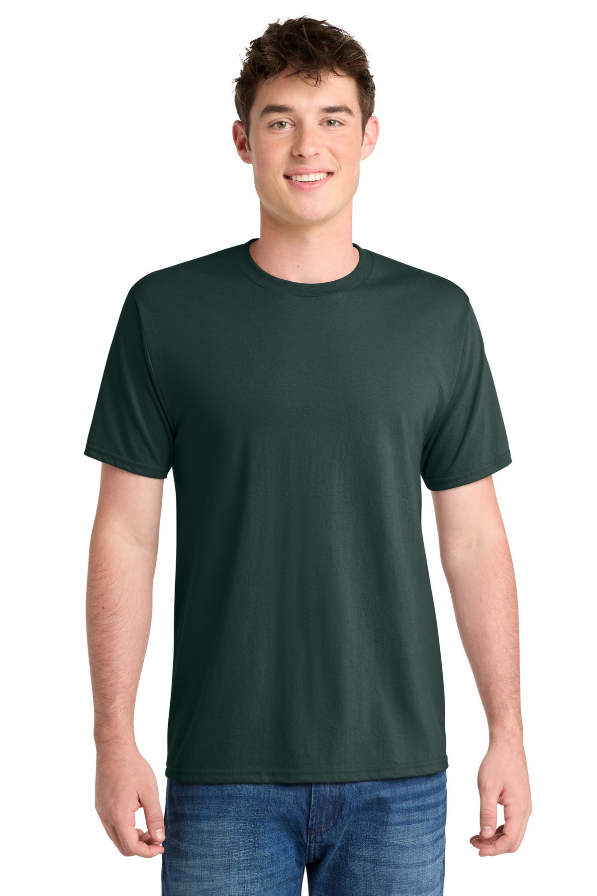 Custom Embroidery or DTF Print - Port & Co ® Performance Blend Tee. PC381