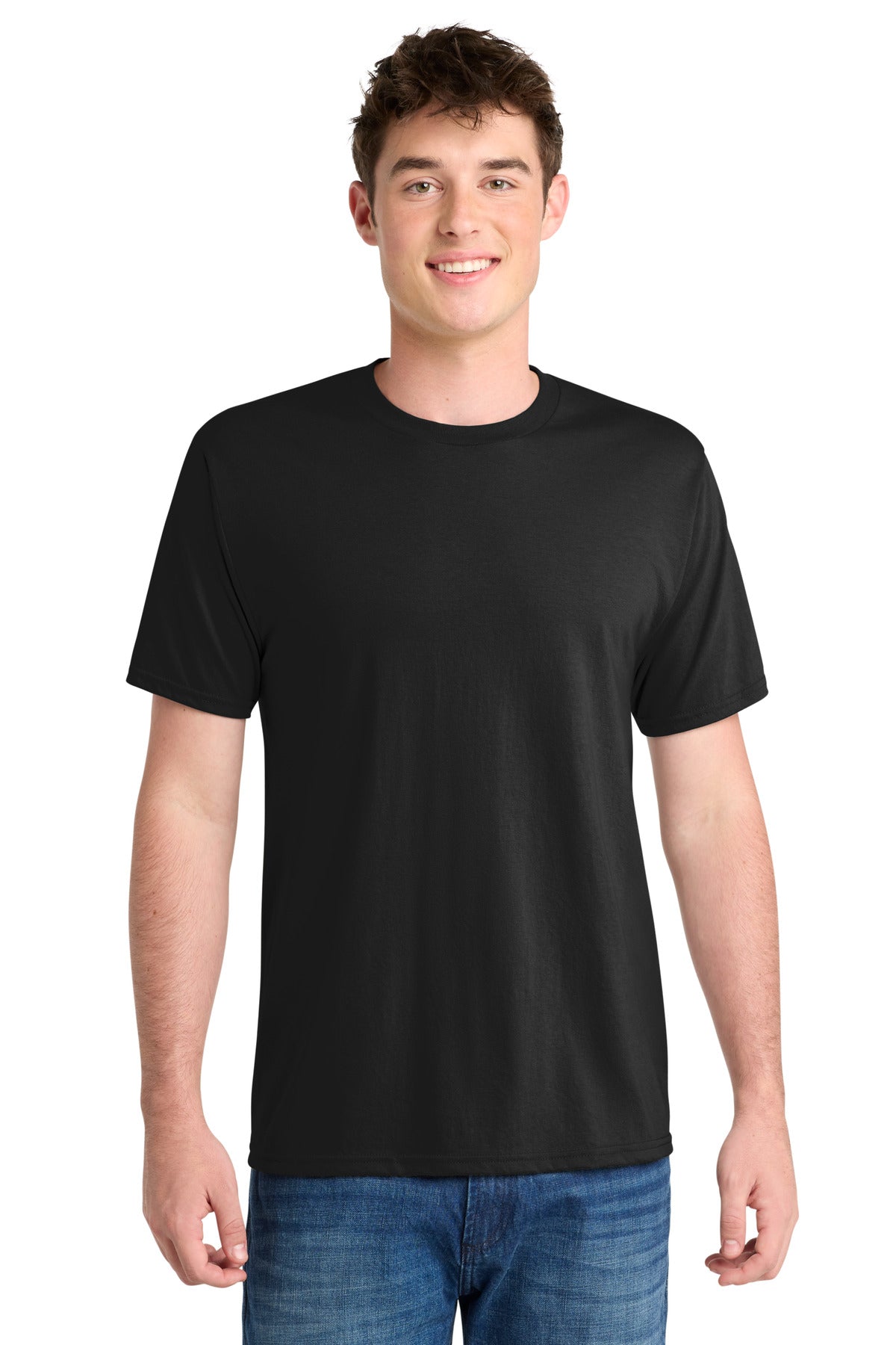 Custom Embroidery or DTF Print - Port & Co ® Performance Blend Tee. PC381