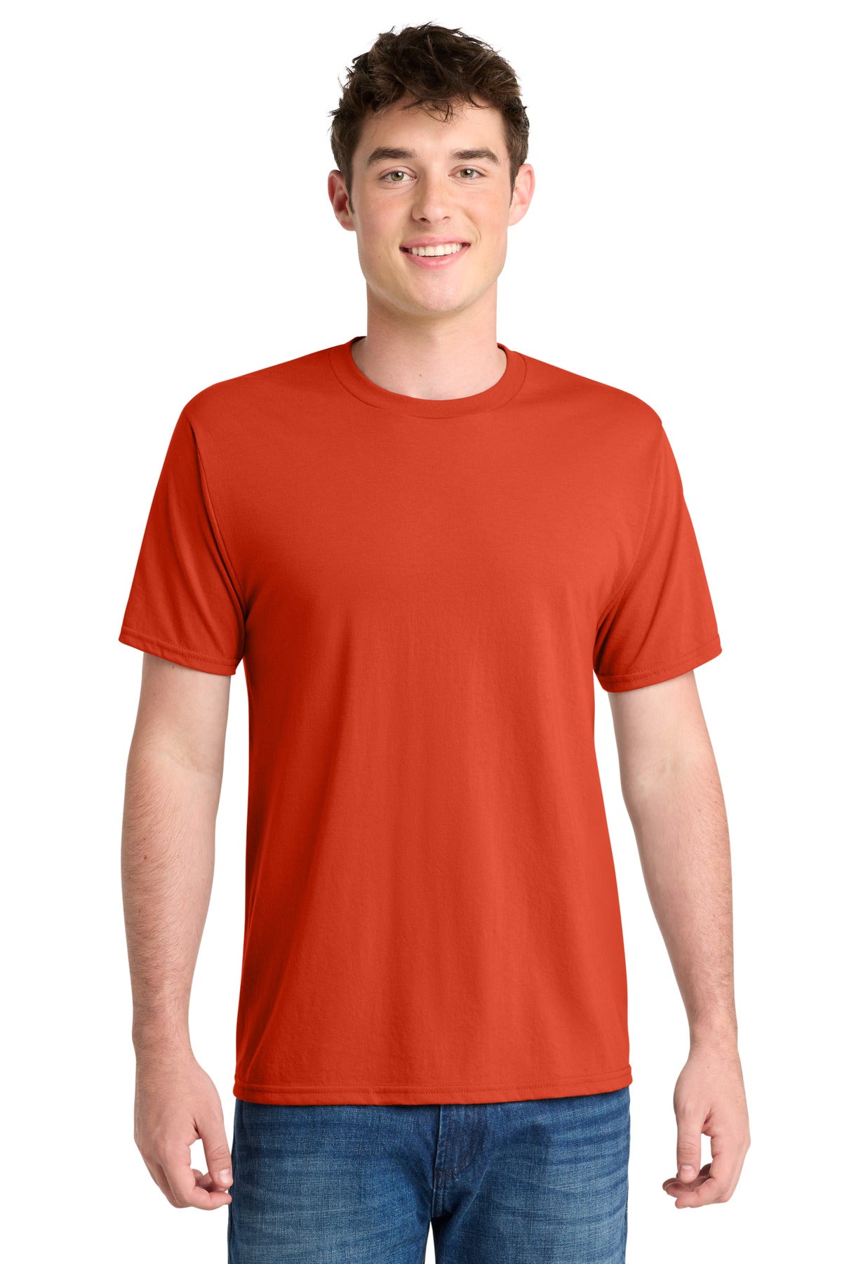 Custom Embroidery or DTF Print - Port & Co ® Performance Blend Tee. PC381