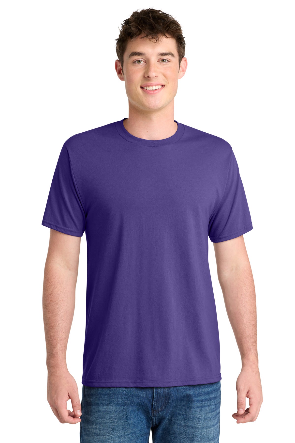 Custom Embroidery or DTF Print - Port & Co ® Performance Blend Tee. PC381