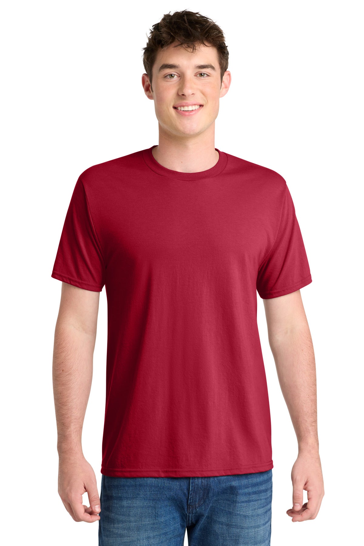 Custom Embroidery or DTF Print - Port & Co ® Performance Blend Tee. PC381