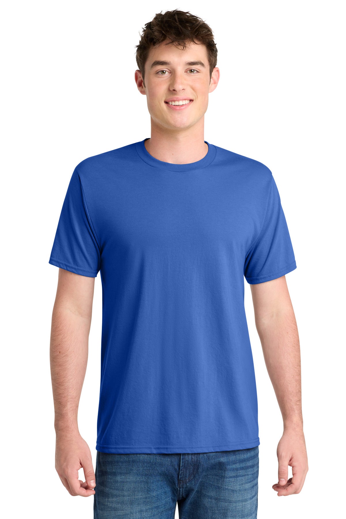 Custom Embroidery or DTF Print - Port & Co ® Performance Blend Tee. PC381