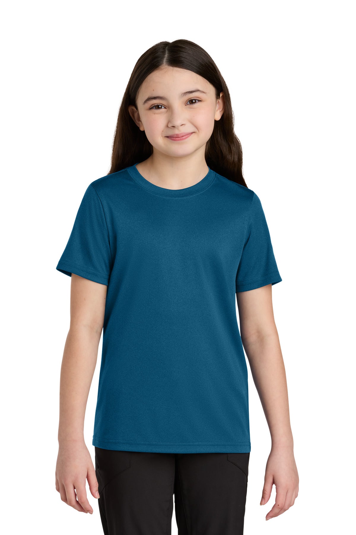 Custom Embroidery or DTF Print - Port & Co ® Youth Heather Performance Tee PC390Y