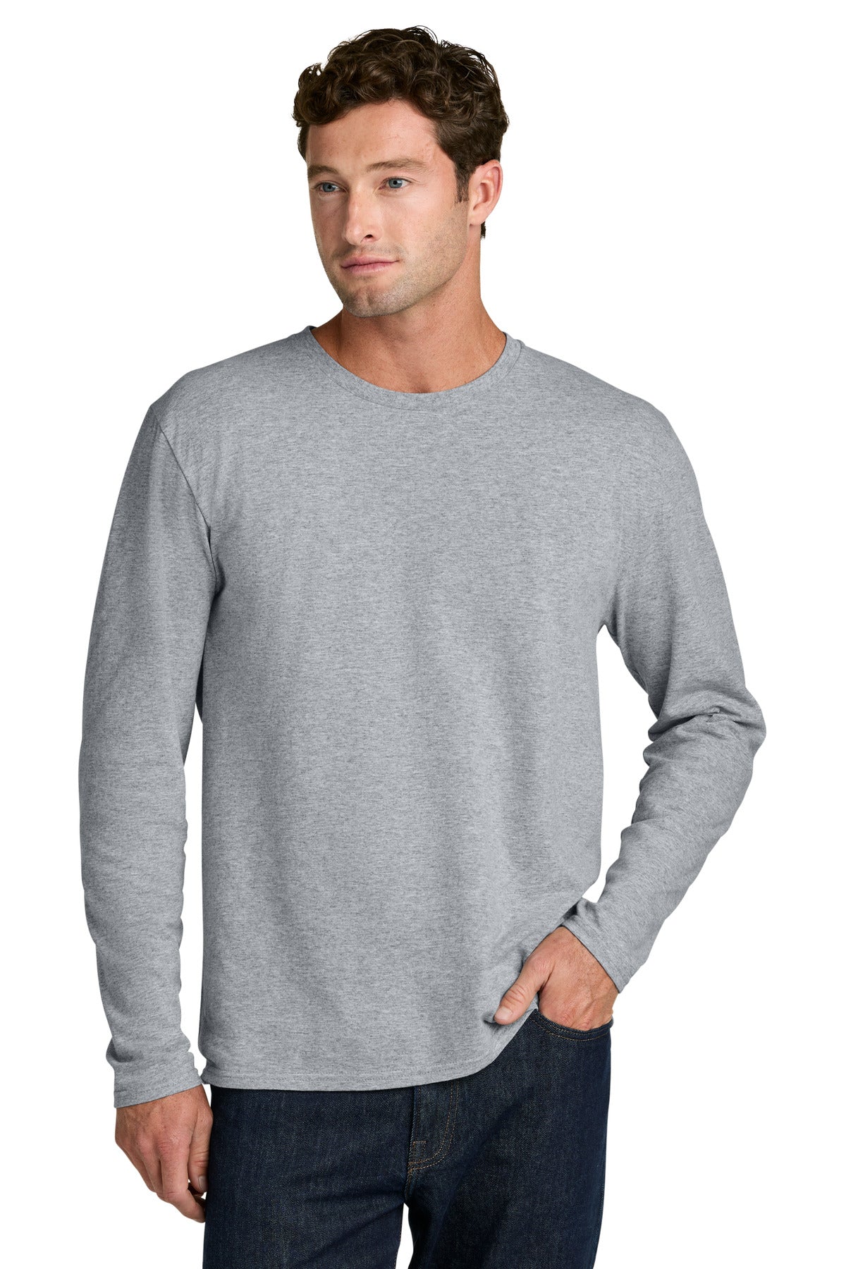 Custom Embroidery or DTF Print - Port & Co ® Easy Cotton Long Sleeve Tee PC43LS