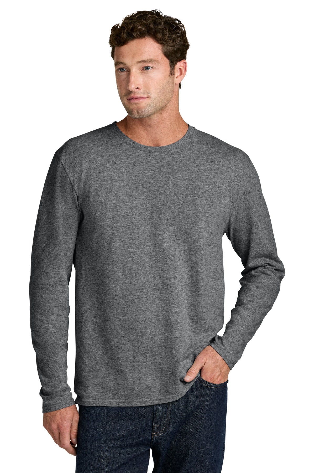 Custom Embroidery or DTF Print - Port & Co ® Easy Cotton Long Sleeve Tee PC43LS