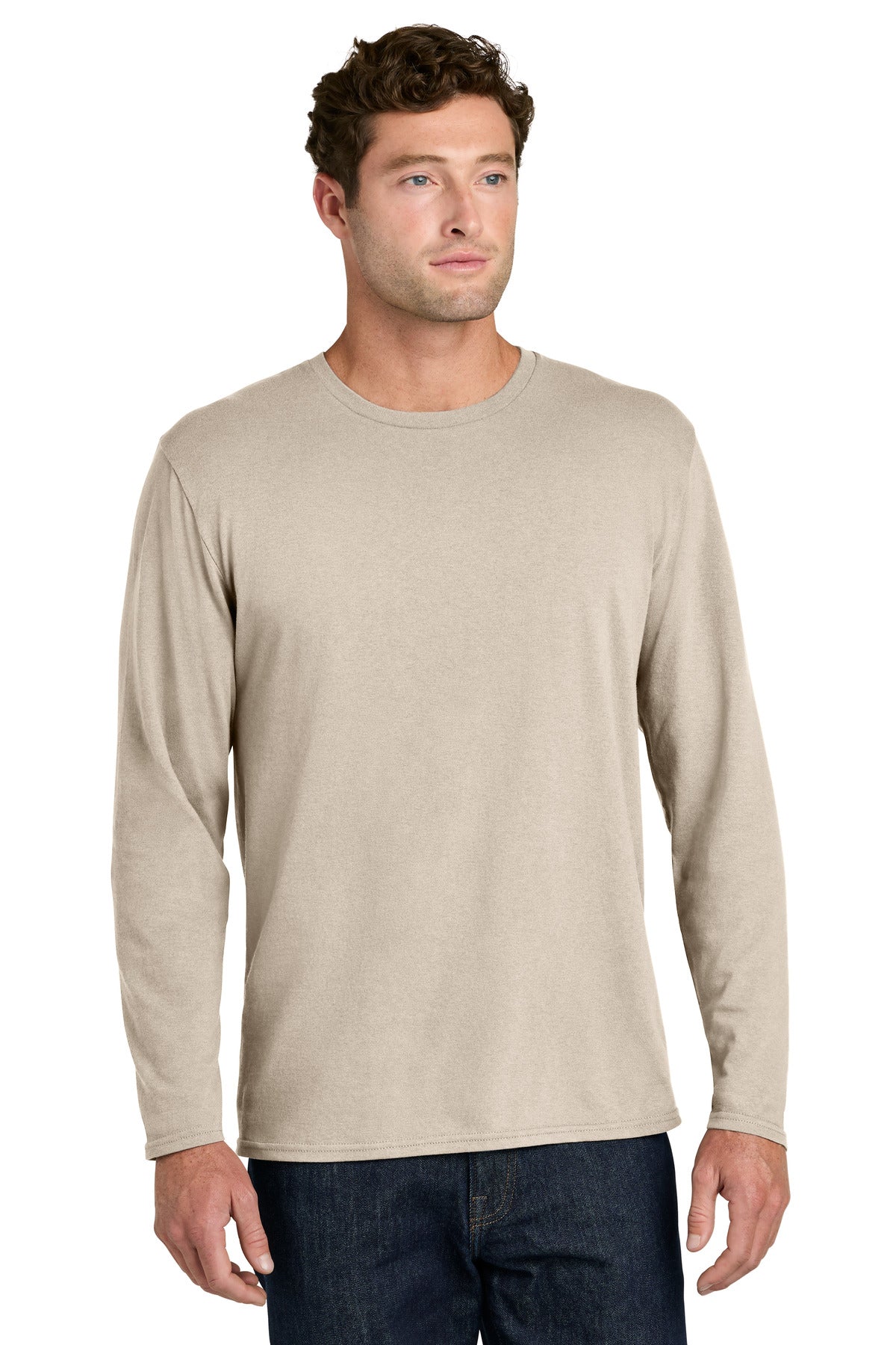 Custom Embroidery or DTF Print - Port & Co ® Easy Cotton Long Sleeve Tee PC43LS