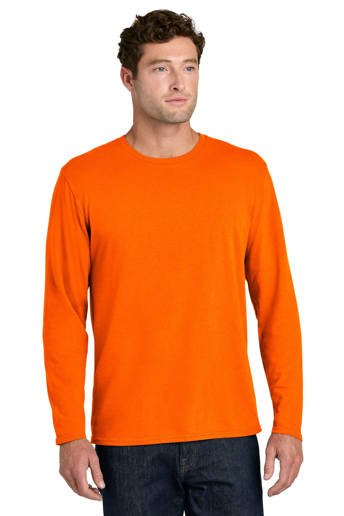 Custom Embroidery or DTF Print - Port & Co ® Easy Cotton Long Sleeve Tee PC43LS