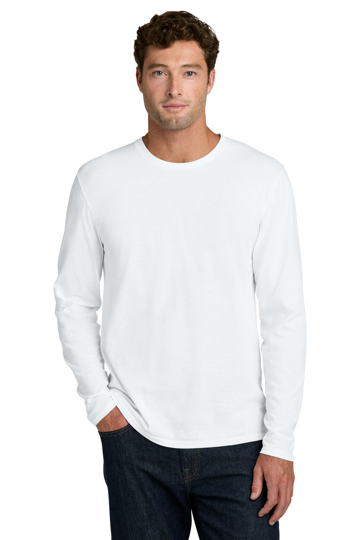 Custom Embroidery or DTF Print - Port & Co ® Easy Cotton Long Sleeve Tee PC43LS