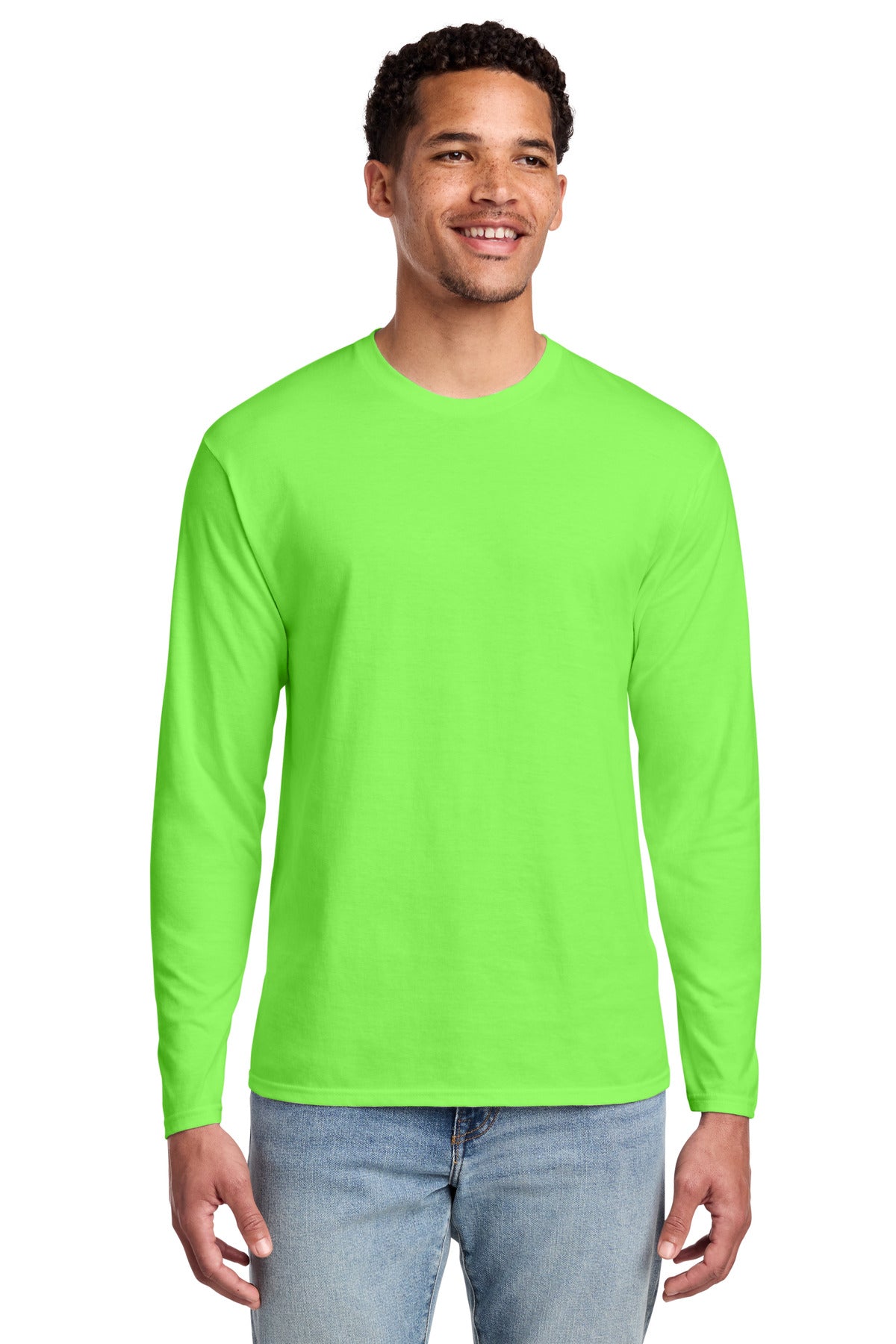 Custom Embroidery or DTF Print - Port & Co ® Long Sleeve Fan Favorite Tee. PC450LS