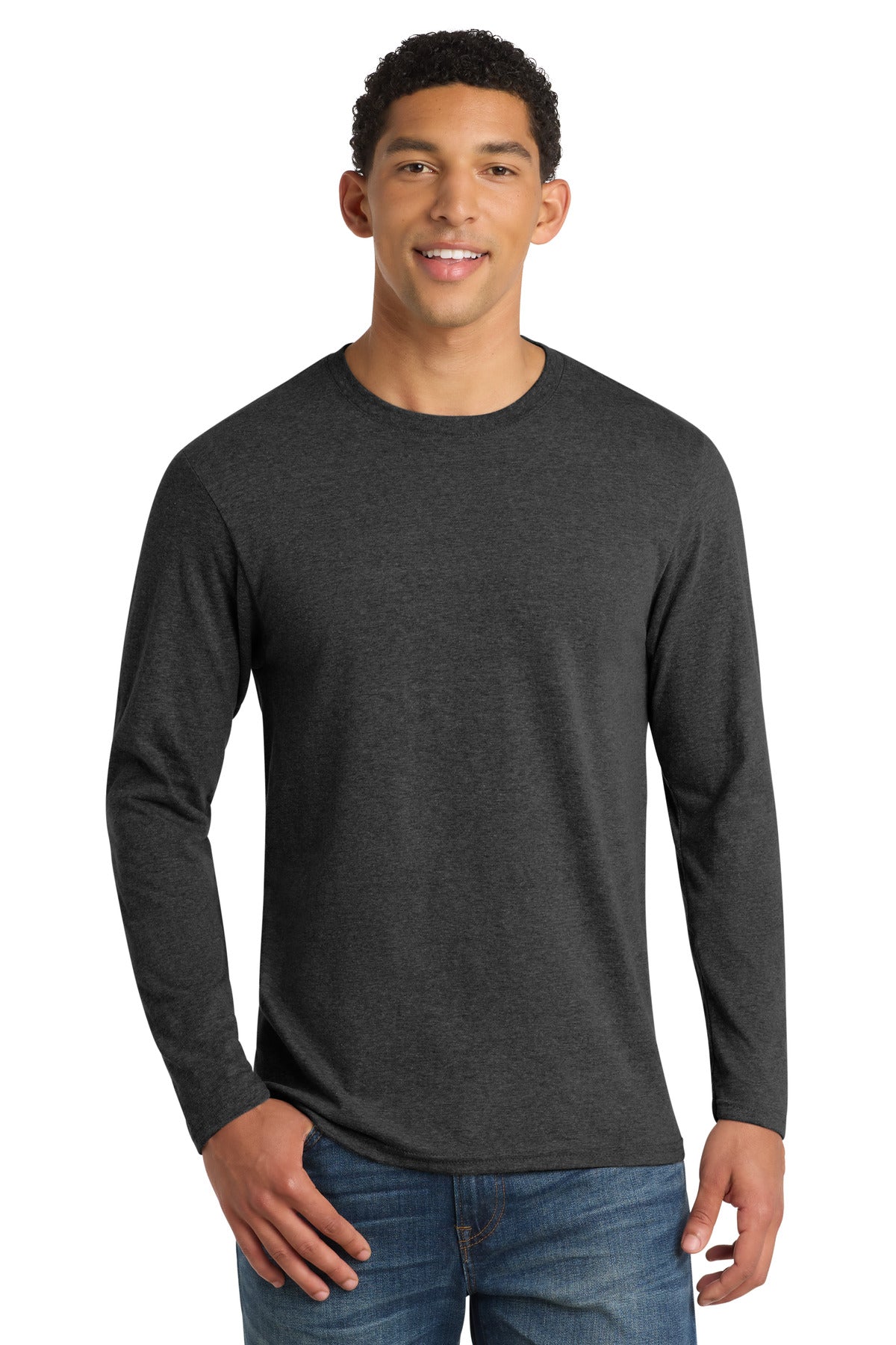 Custom Embroidery or DTF Print - Port & Co ® Long Sleeve Fan Favorite ™ Blend Tee. PC455LS