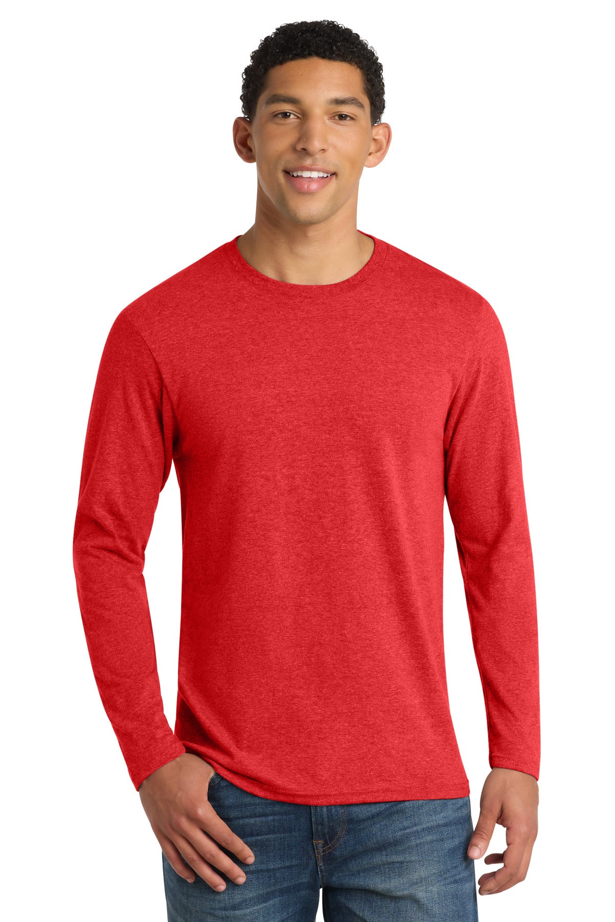 Custom Embroidery or DTF Print - Port & Co ® Long Sleeve Fan Favorite ™ Blend Tee. PC455LS
