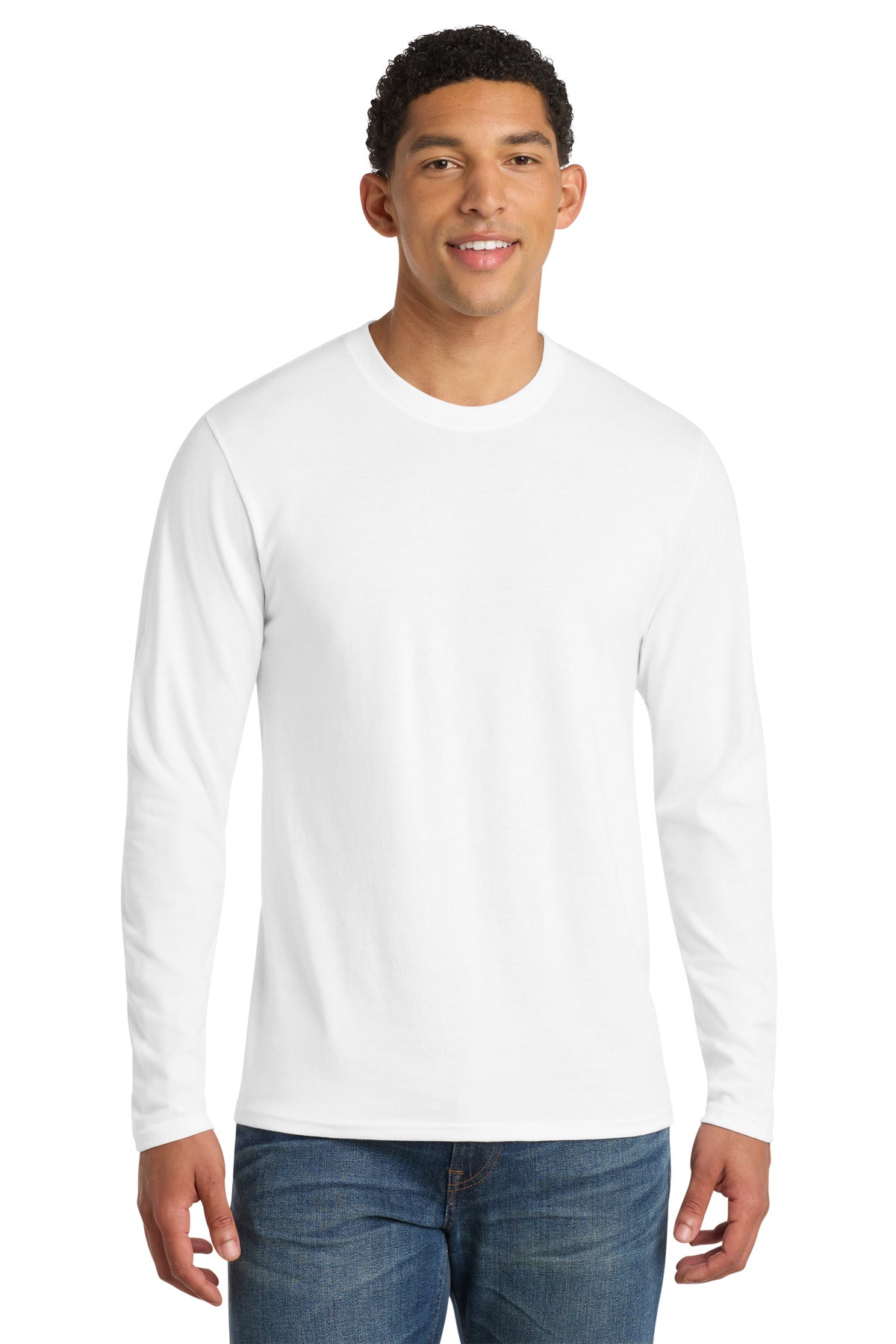 Custom Embroidery or DTF Print - Port & Co ® Long Sleeve Fan Favorite ™ Blend Tee. PC455LS