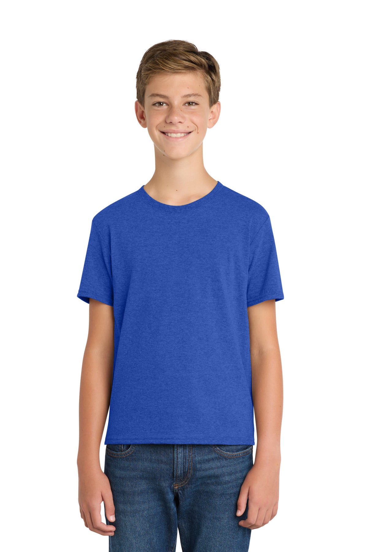 Custom Embroidery or DTF Print - Port & Co ® Youth Fan Favorite ™ Blend Tee. PC455Y