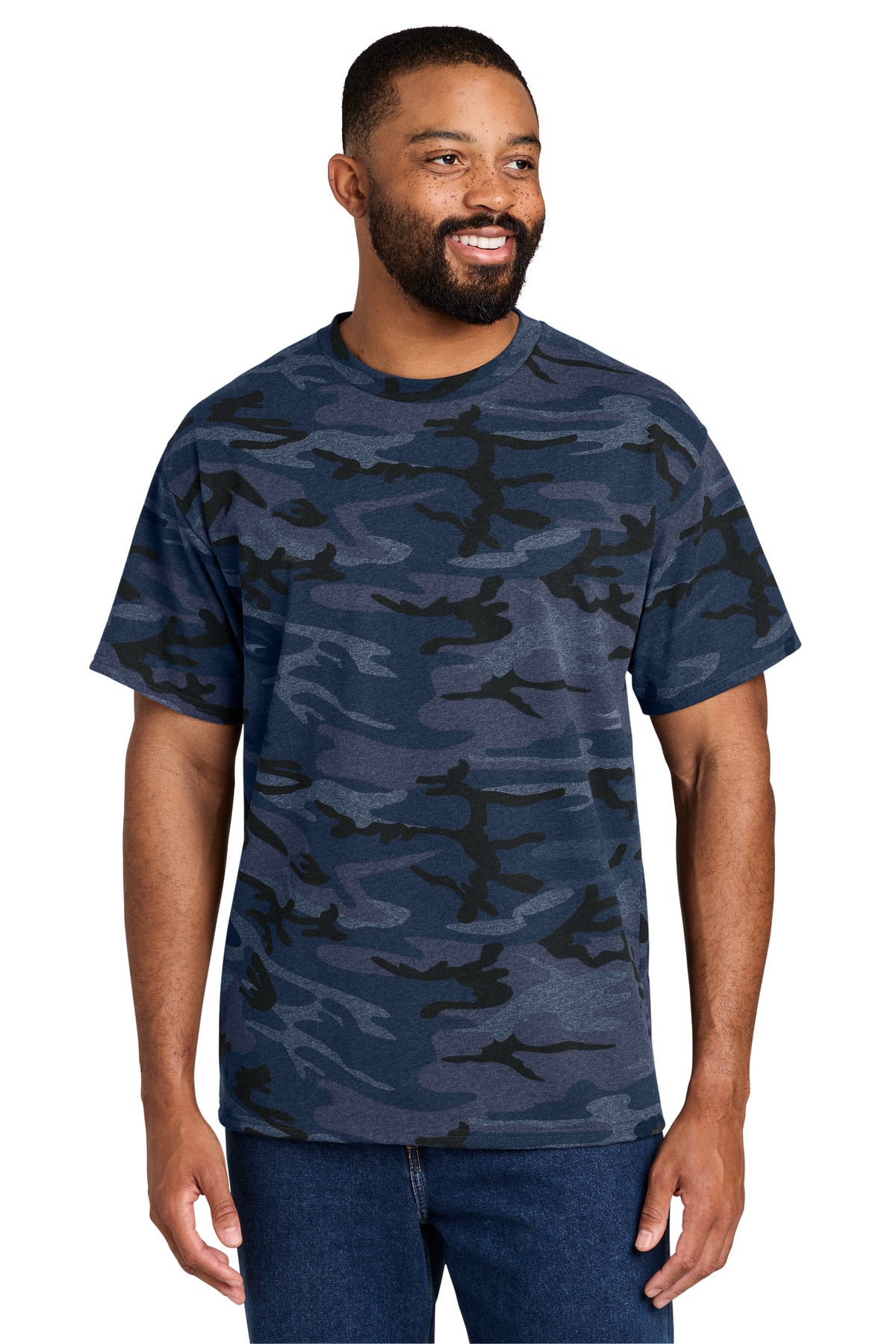 Custom Embroidery or DTF Print - Port & Co ® Core Cotton Camo Tee. PC54C