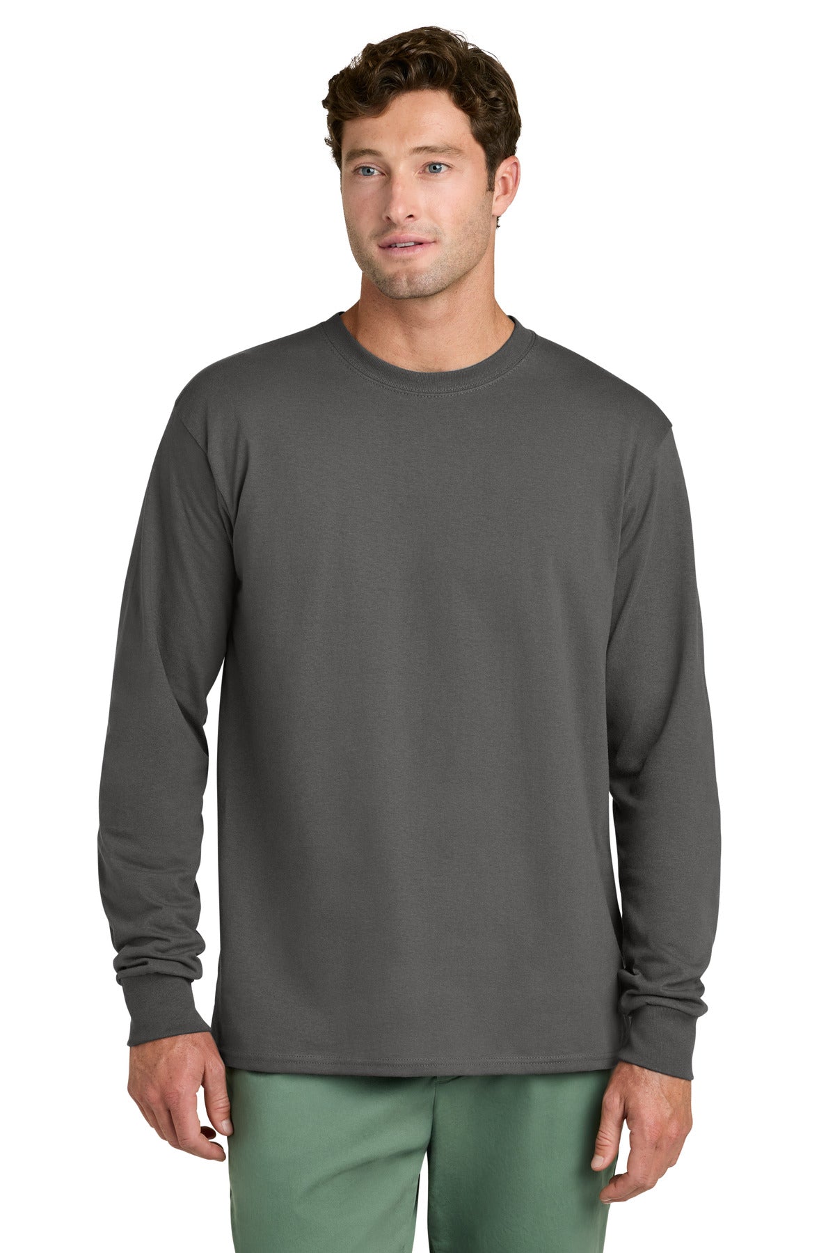 Custom Embroidery or DTF Print - Port & Co ® Long Sleeve Core Cotton Tee. PC54LS