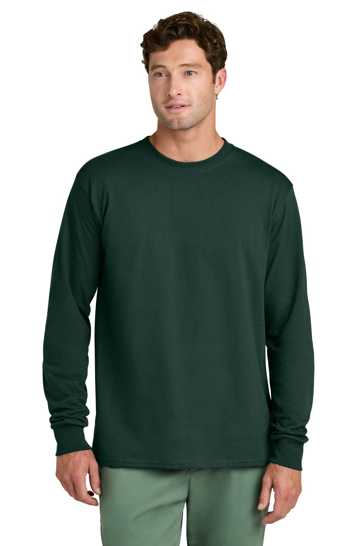 Custom Embroidery or DTF Print - Port & Co ® Long Sleeve Core Cotton Tee. PC54LS