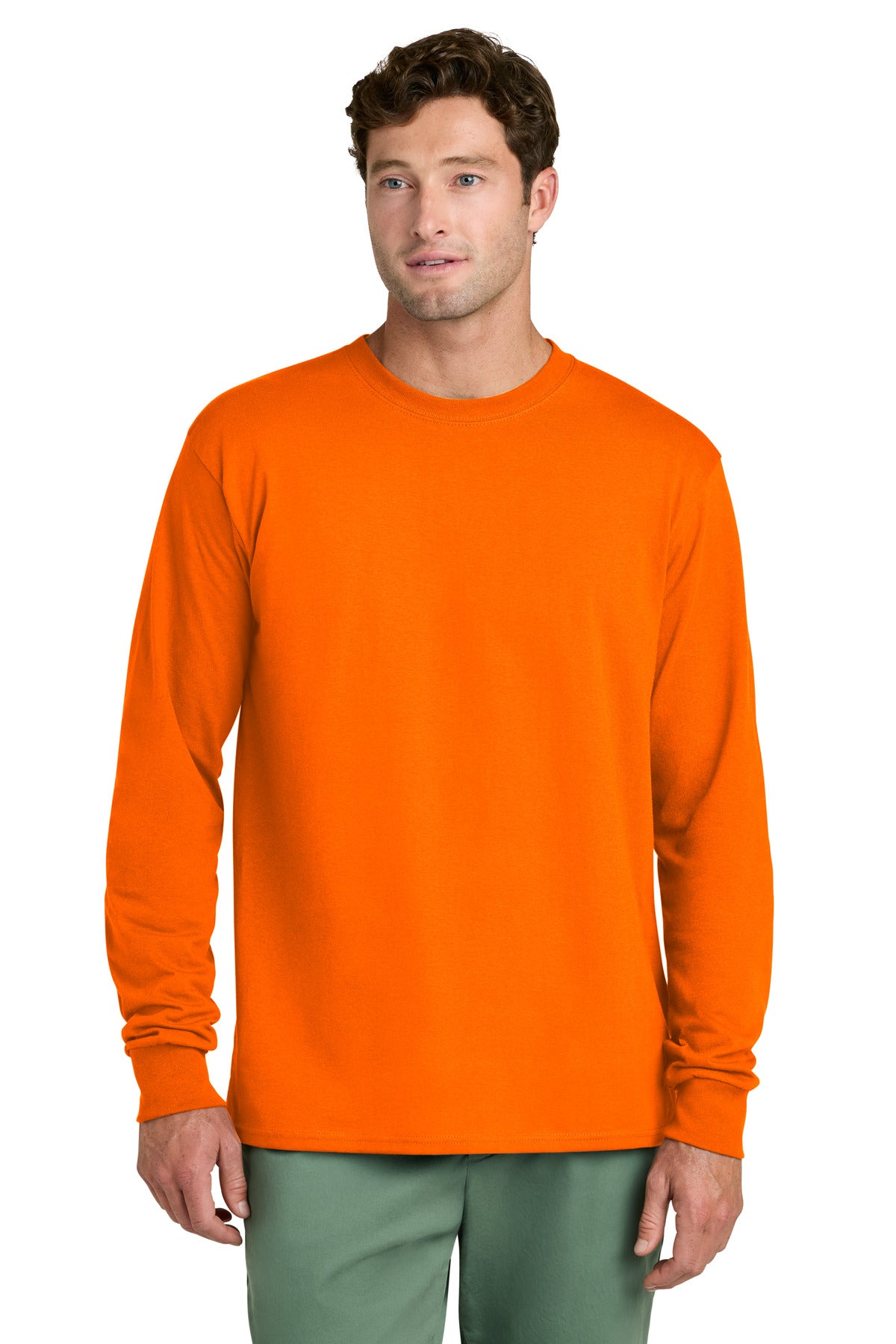 Custom Embroidery or DTF Print - Port & Co ® Long Sleeve Core Cotton Tee. PC54LS